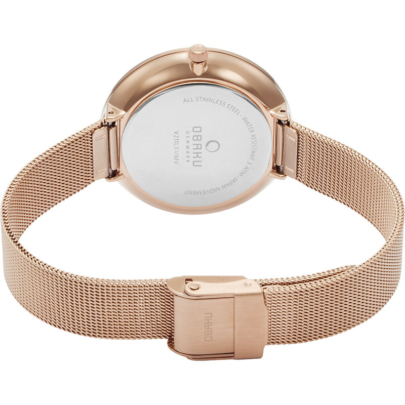 Obaku Denmark V211LXVIMV Slim MYNTE - ROSE zegarek damski klasyczny mineralne - miniatura 6