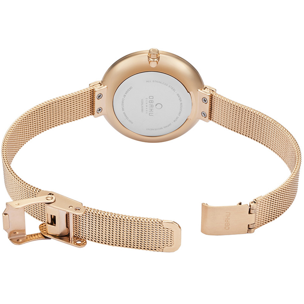 zegarek Obaku Denmark V225LXVIMV kwarcowy damski Slim BLOMME - ROSE - miniatura 4