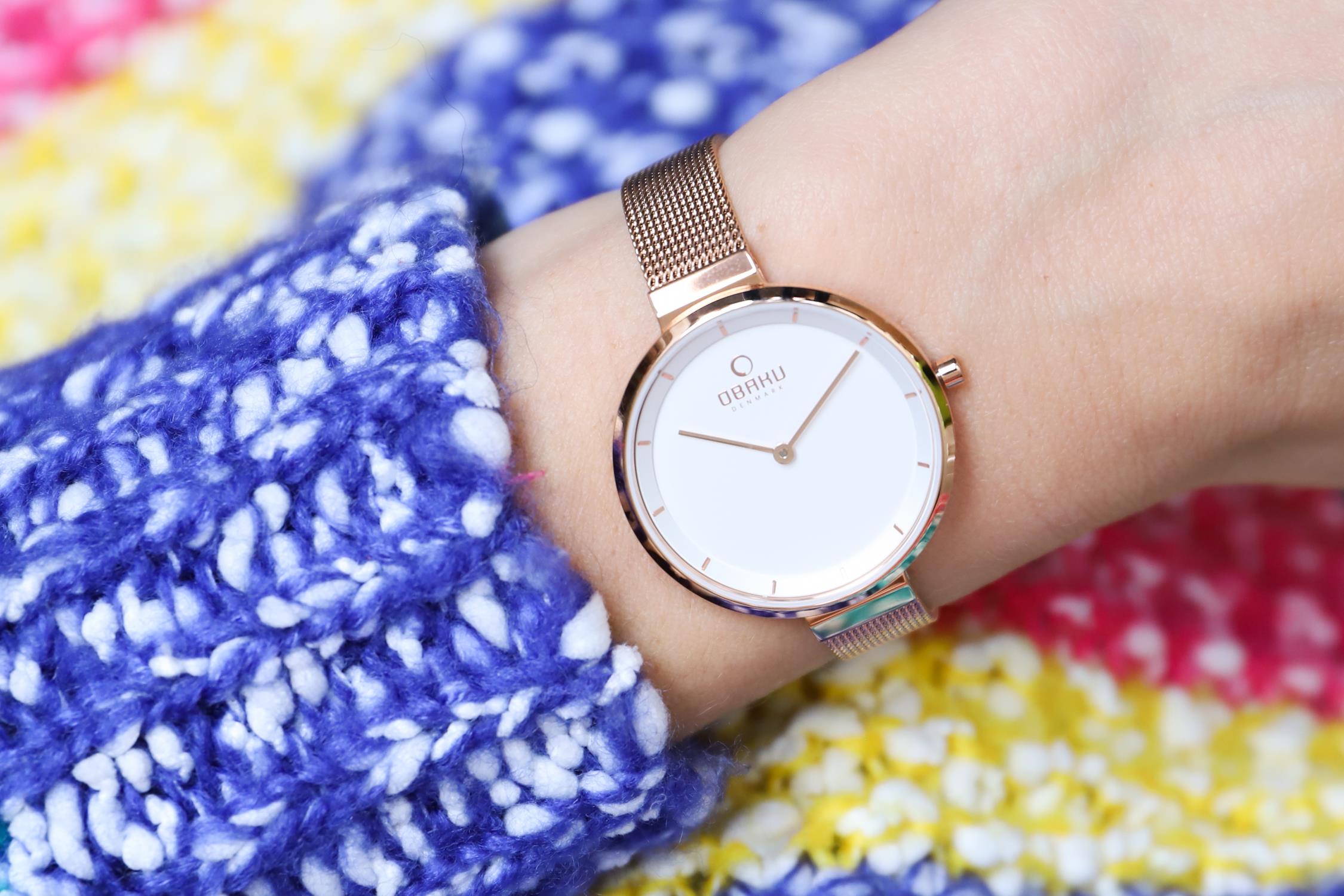 Obaku Denmark V225LXVIMV Slim BLOMME - ROSE zegarek damski klasyczny mineralne - miniatura 8