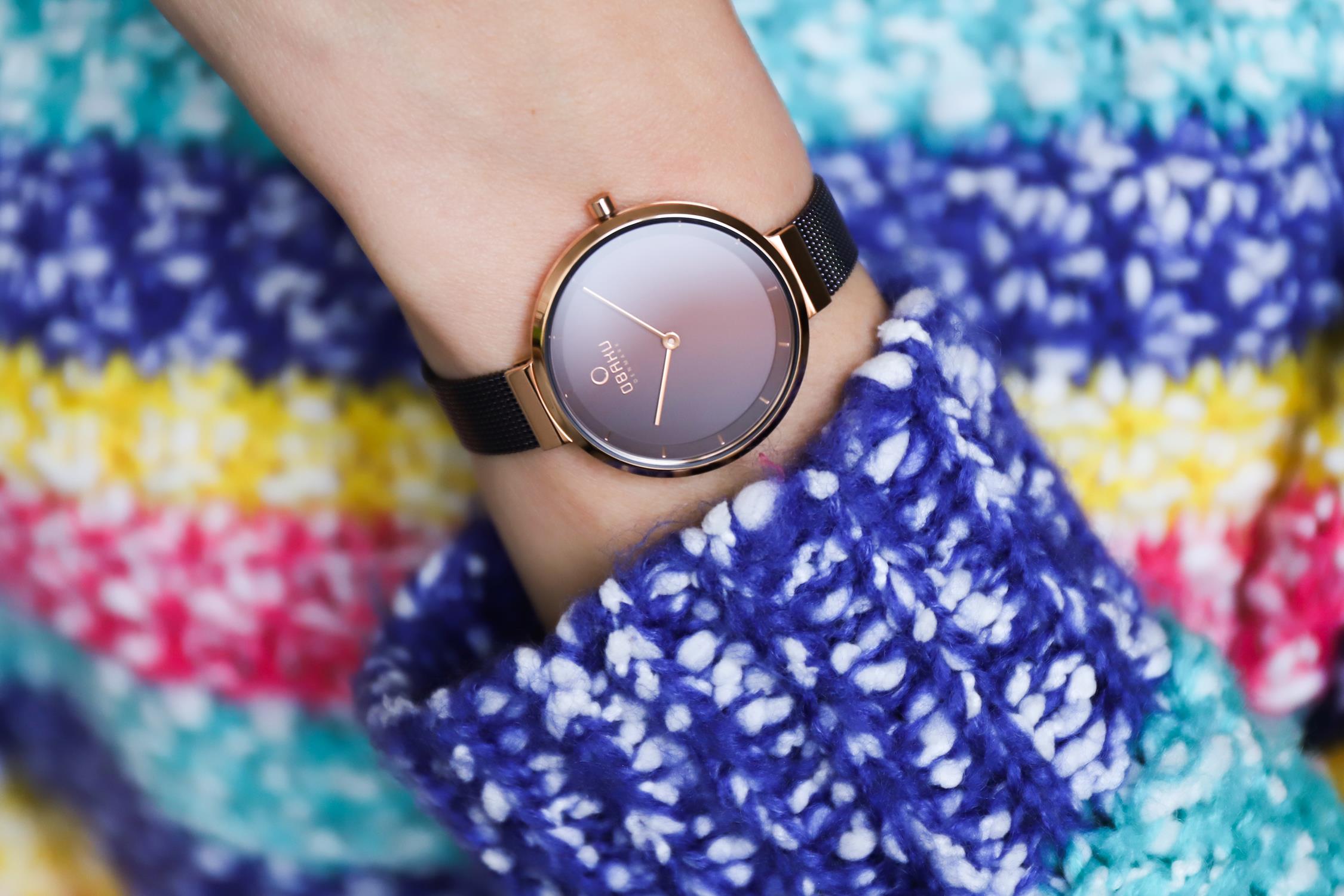 Obaku Denmark V225LXVNMN zegarek różowe złoto klasyczny Slim bransoleta - miniatura 6
