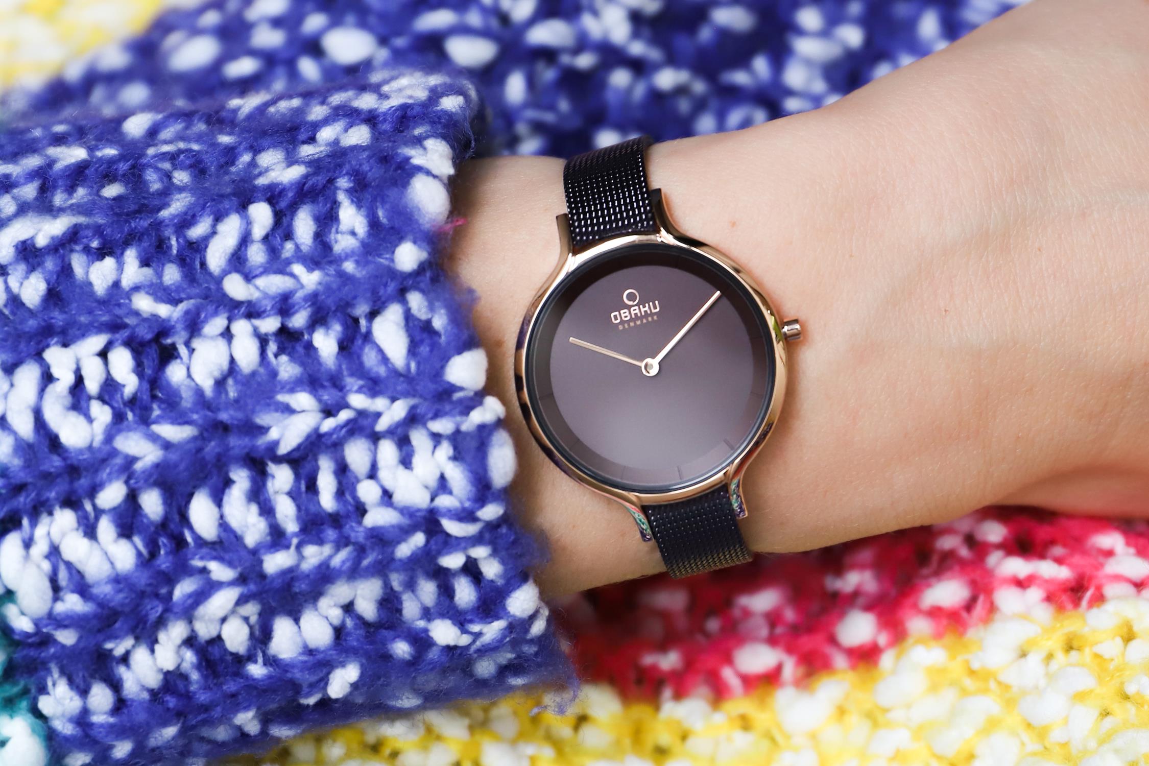 Obaku Denmark V228LXVNMN zegarek różowe złoto klasyczny Slim bransoleta - miniatura 3