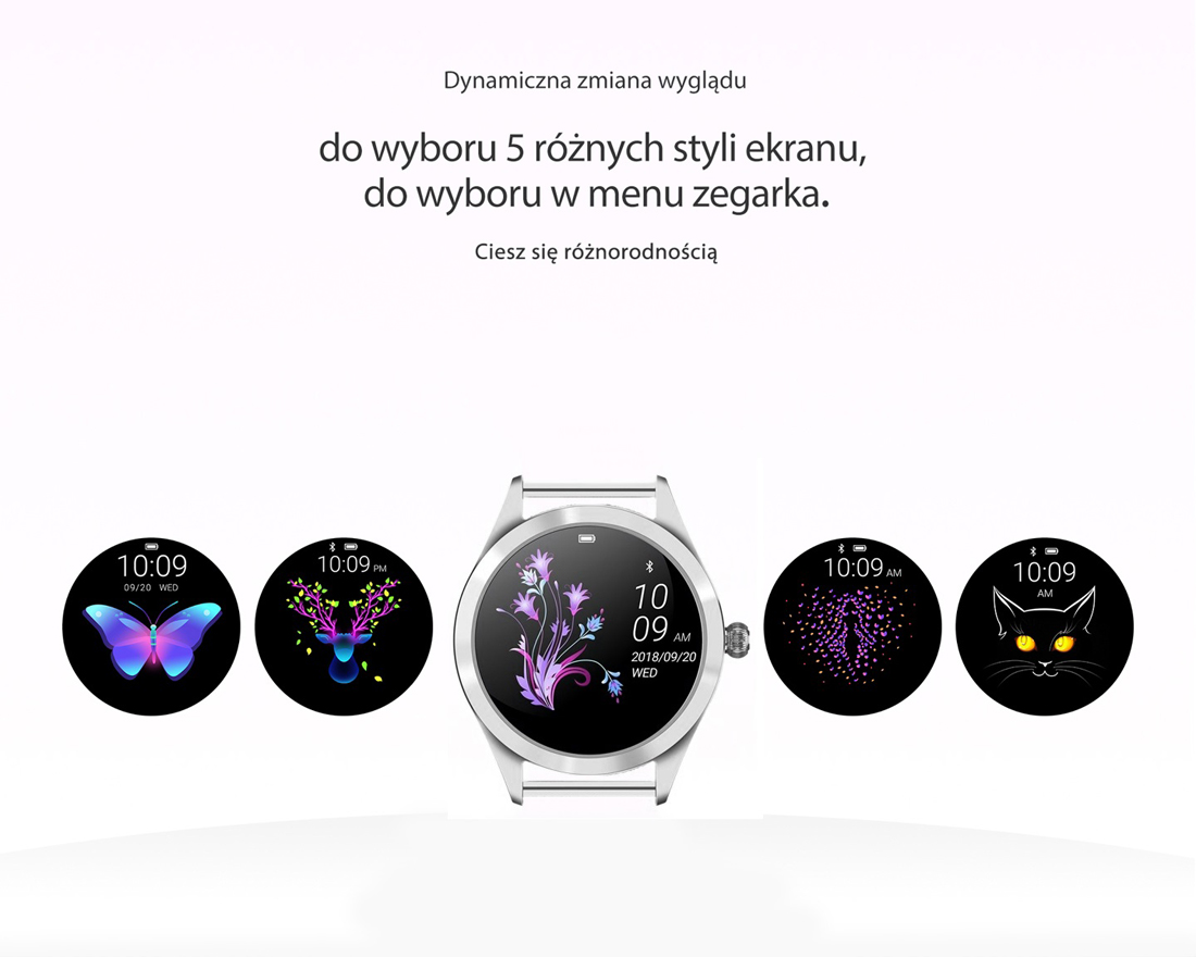 Zegarek Rubicon Smartwatch Rubicon RNBE37 srebrny - damski  - miniatura 6