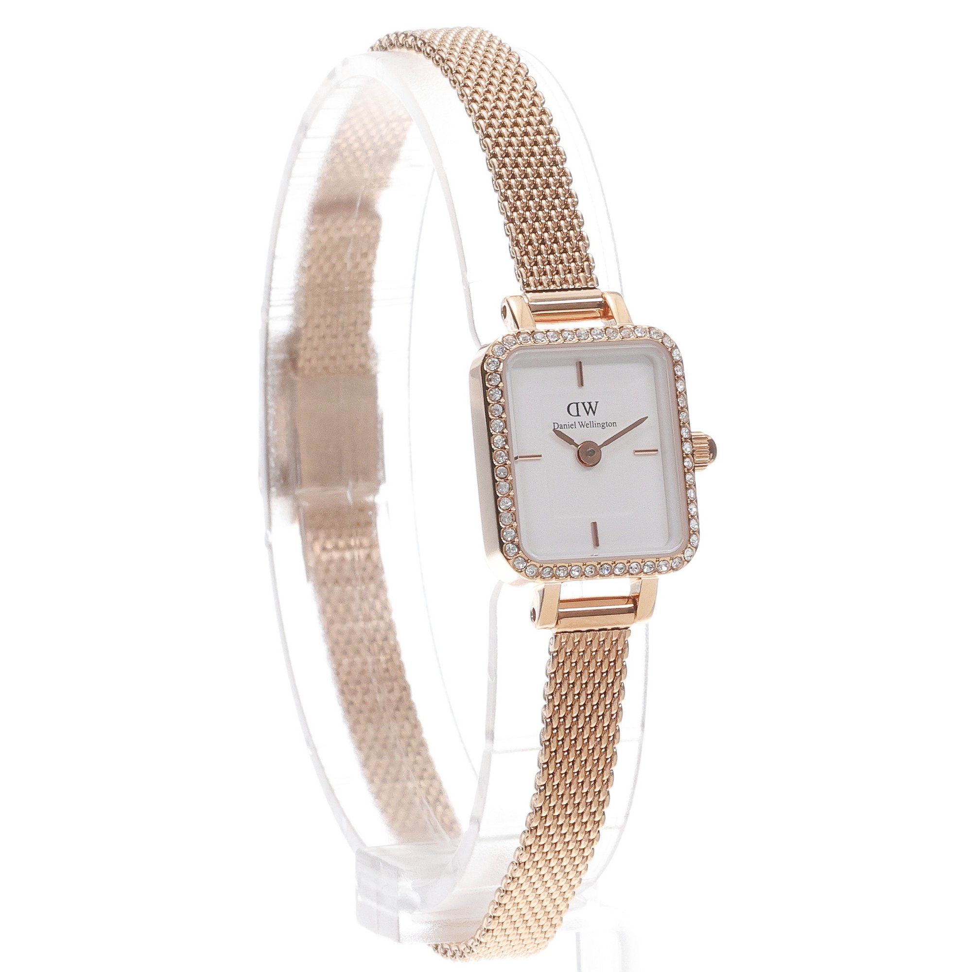 zegarek Daniel Wellington DW00100731 kwarcowy damski Quadro Quadro Mini Lumine Bezel Rose Gold 15mm - miniatura 3