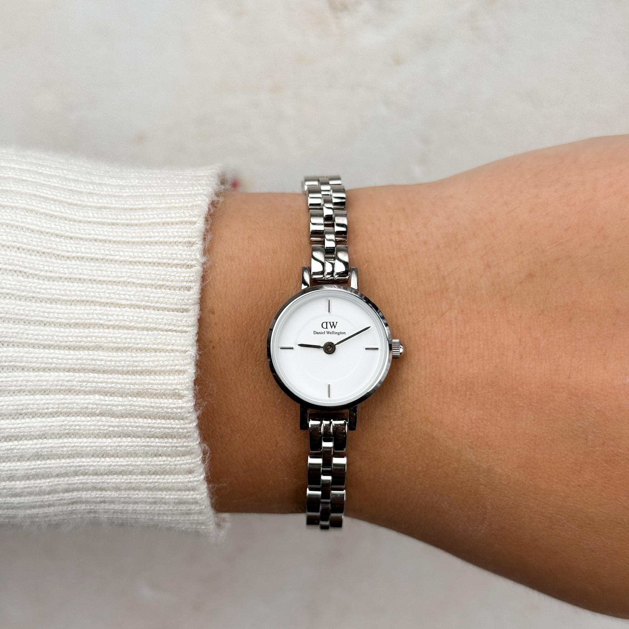 zegarek Daniel Wellington DW00100853 kwarcowy damski Daniel Wellington Petite Mini Arch 3-link White Silver