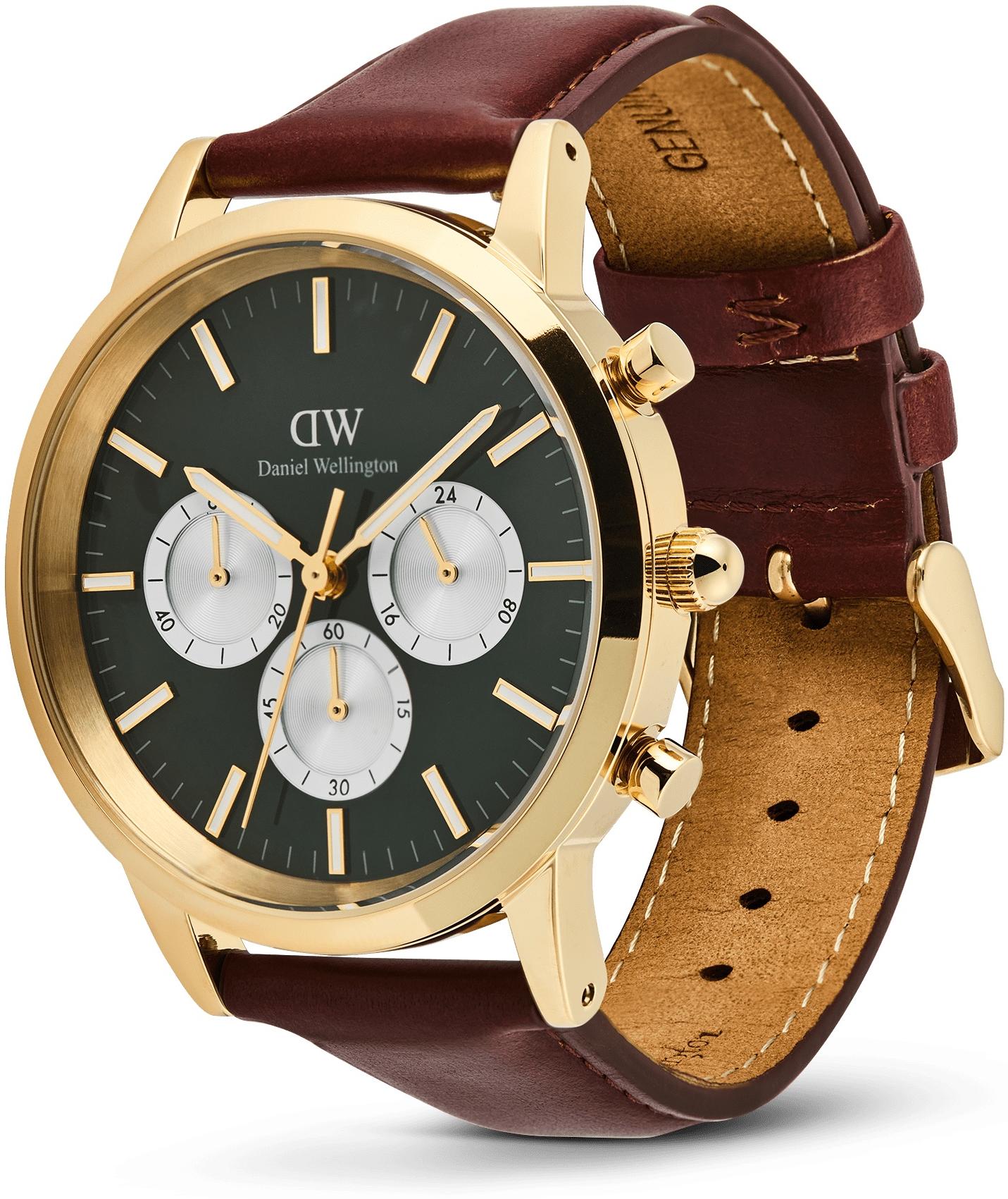 zegarek Daniel Wellington DW00100876 Iconic Chronograph St Mawes Emerald Panda Gold męski z chronograf Męskie - miniatura 6