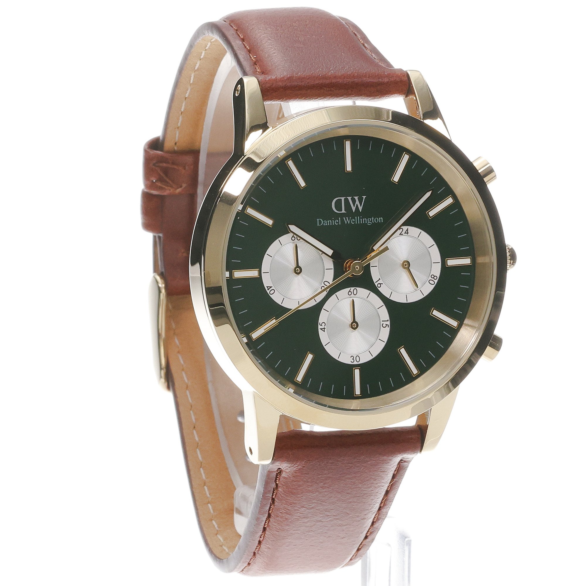 zegarek Daniel Wellington DW00100876 kwarcowy męski Męskie Iconic Chronograph St Mawes Emerald Panda Gold - miniatura 3