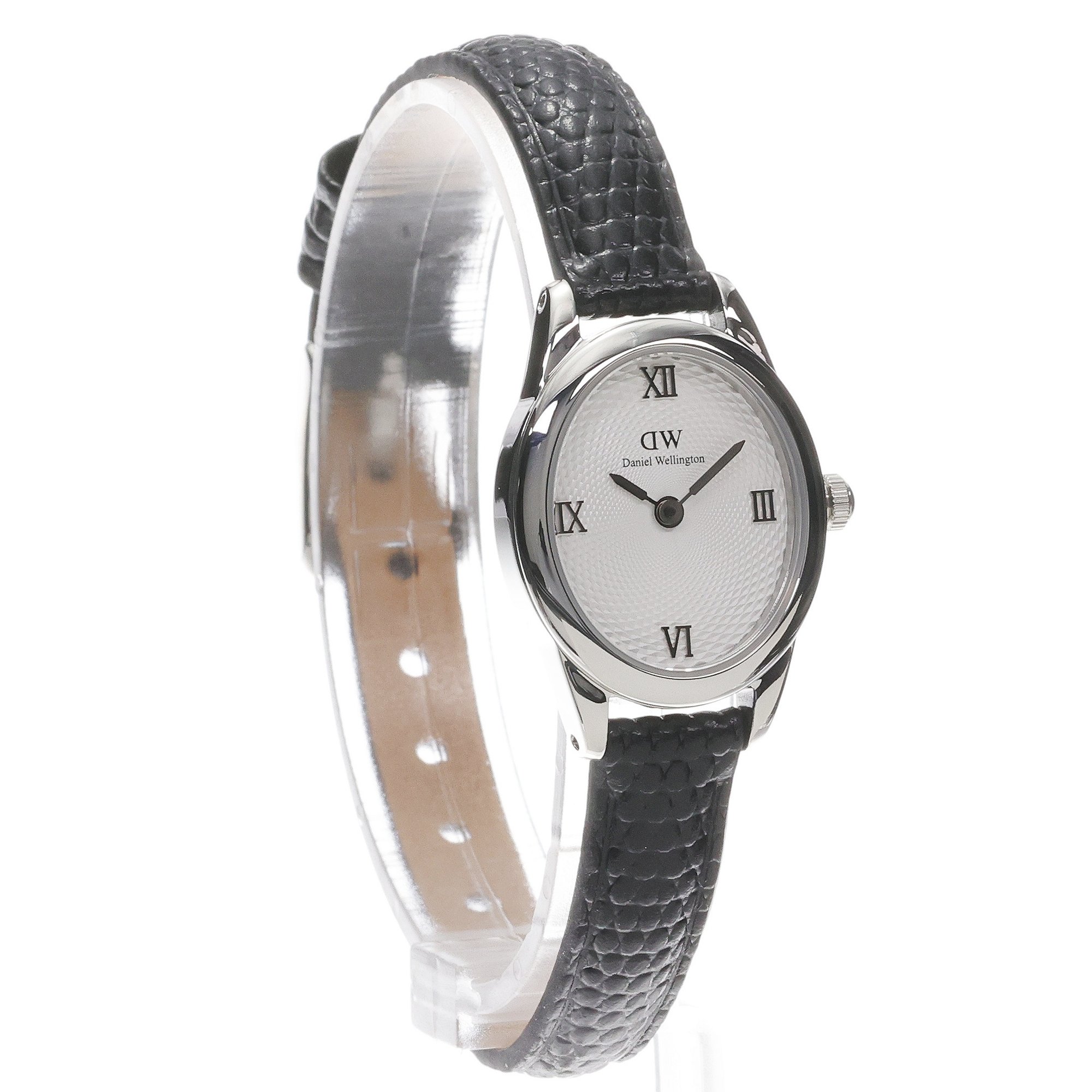 zegarek Daniel Wellington DW00100887 kwarcowy damski Damskie Ophelia Mini Black Lizard White Guilloche Silver - miniatura 3