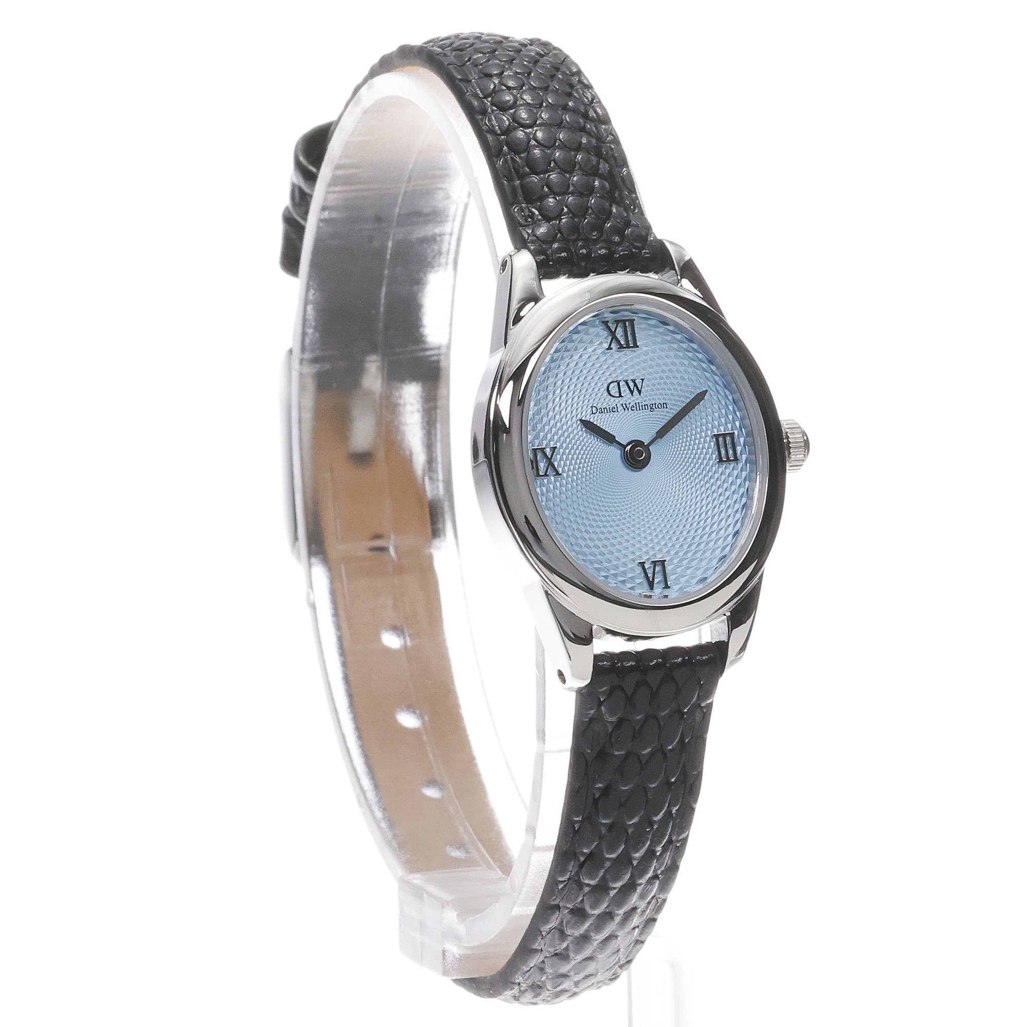 zegarek Daniel Wellington DW00100896 kwarcowy damski Damskie Ophelia Mini Black Lizard Ice Blue Guilloche Silver - miniatura 3