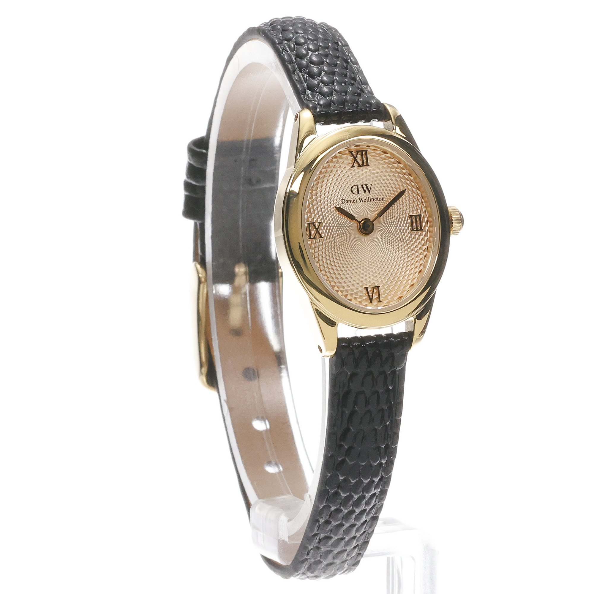 zegarek Daniel Wellington DW00100897 kwarcowy damski Damskie Ophelia Mini Black Lizard Unitone Guilloche Gold - miniatura 3