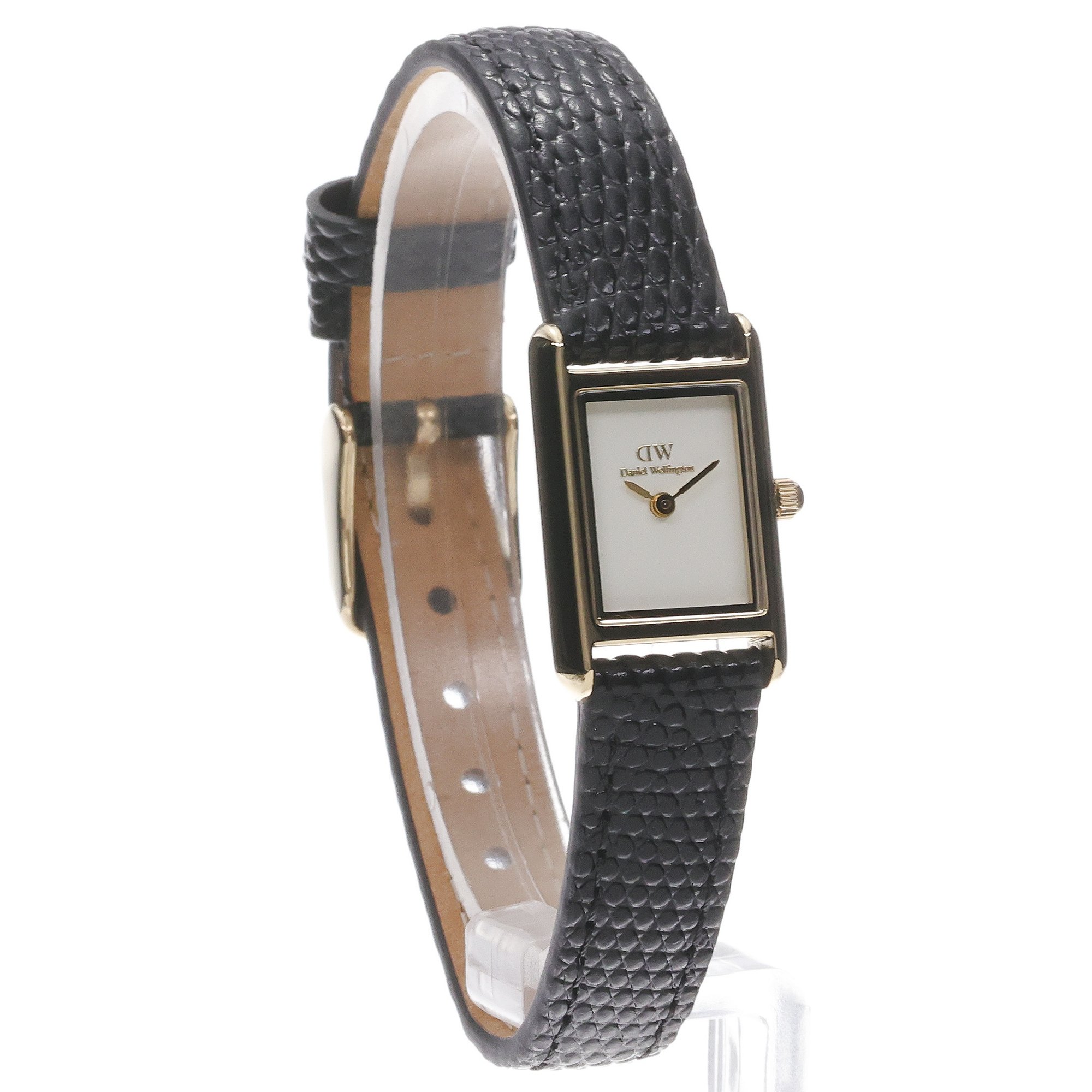 zegarek Daniel Wellington DW00100903 kwarcowy damski Damskie Bound Mini Black Lizard Gold