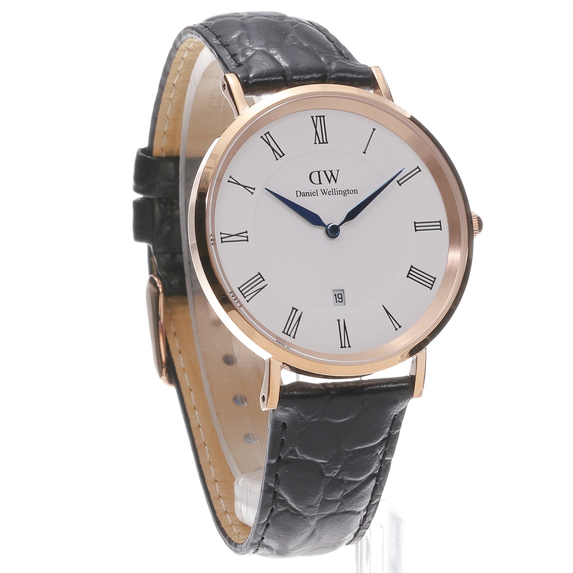zegarek Daniel Wellington DW00100916 kwarcowy męski Męskie Classic Roman Numerals Date Black Croc Belly Rose Gold - miniatura 3