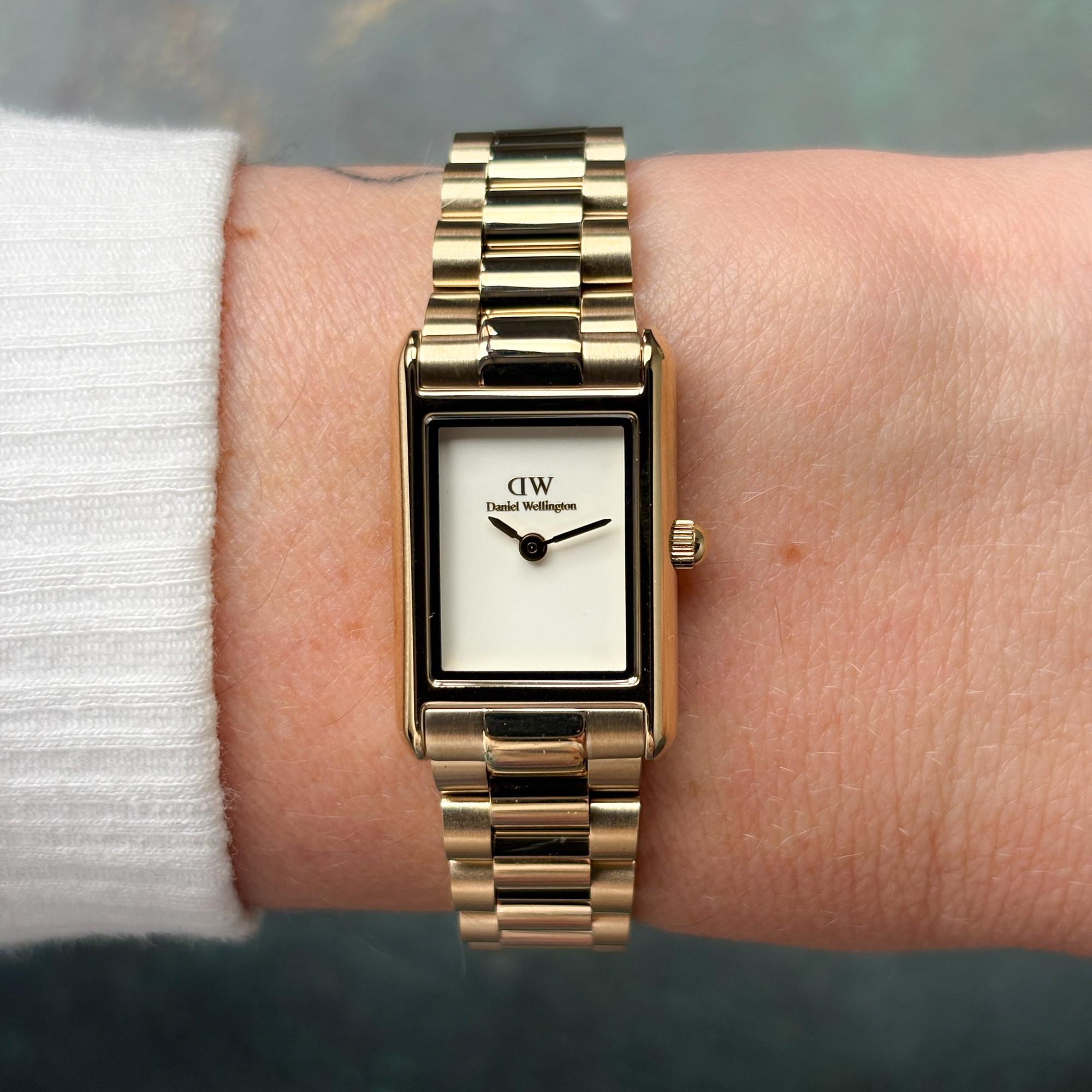 zegarek Daniel Wellington DW00100931 kwarcowy damski Męskie Bound Mini 3-Link Gold - miniatura 5