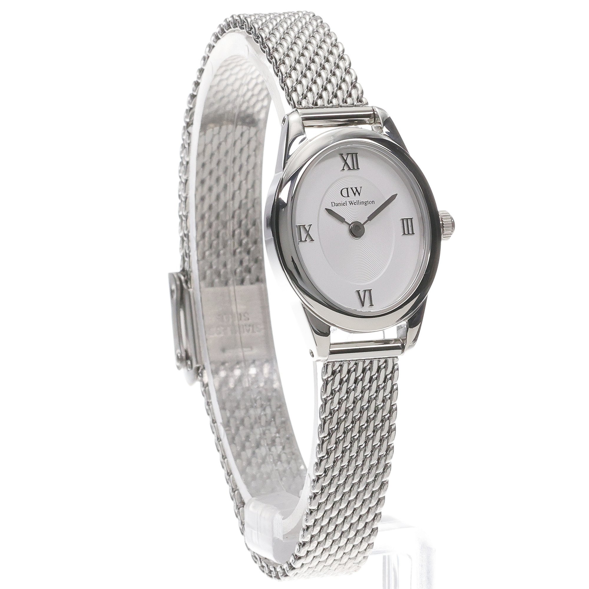 zegarek Daniel Wellington DW00100938 kwarcowy damski Damskie Ophelia Mini Mesh White Silver