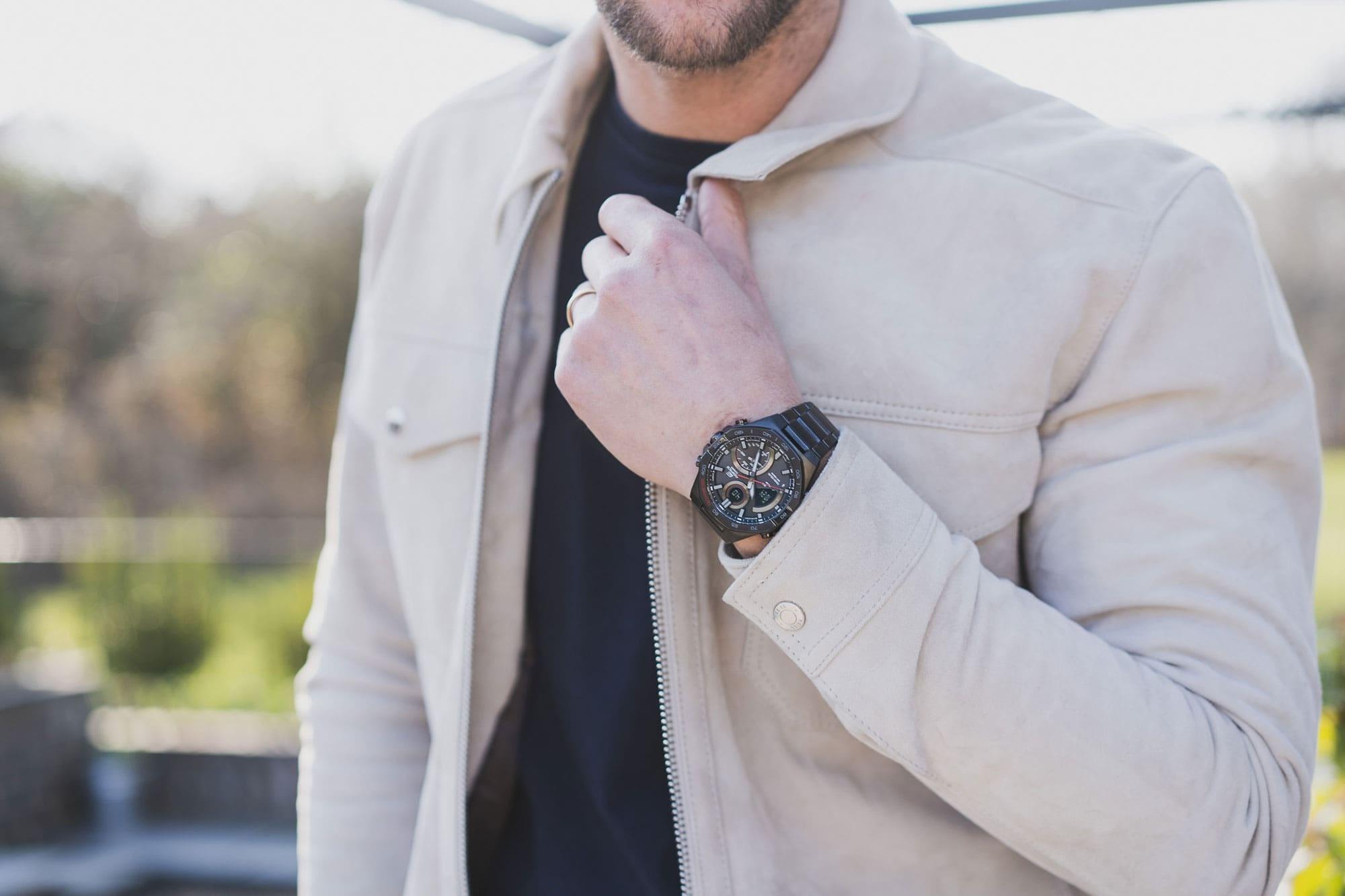 zegarek EDIFICE ECB-950DC-1AEF EDIFICE RACING MULTICOLOR męski z tachometr EDIFICE Momentum