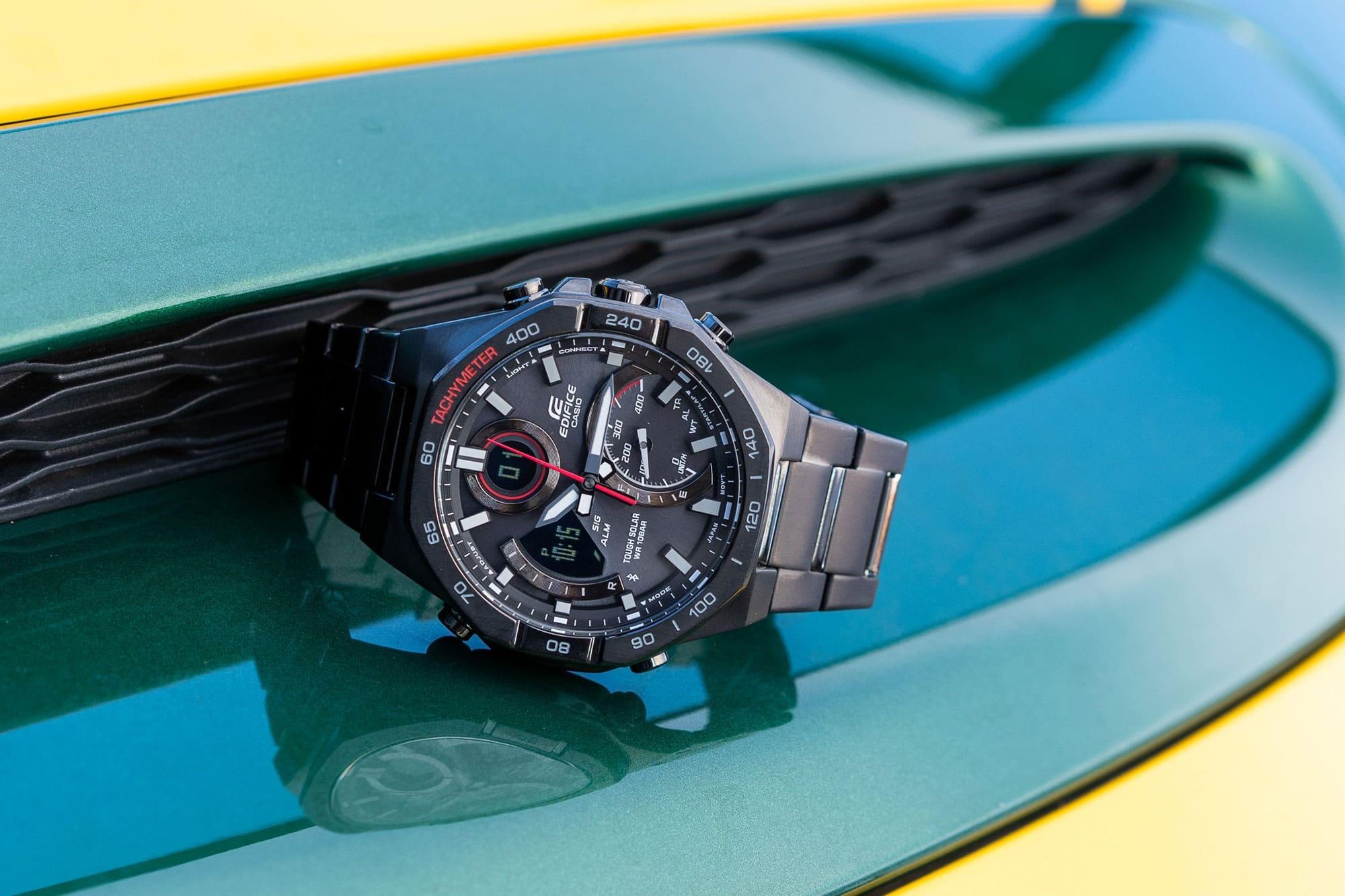 zegarek EDIFICE ECB-950DC-1AEF EDIFICE RACING MULTICOLOR męski z tachometr EDIFICE Momentum