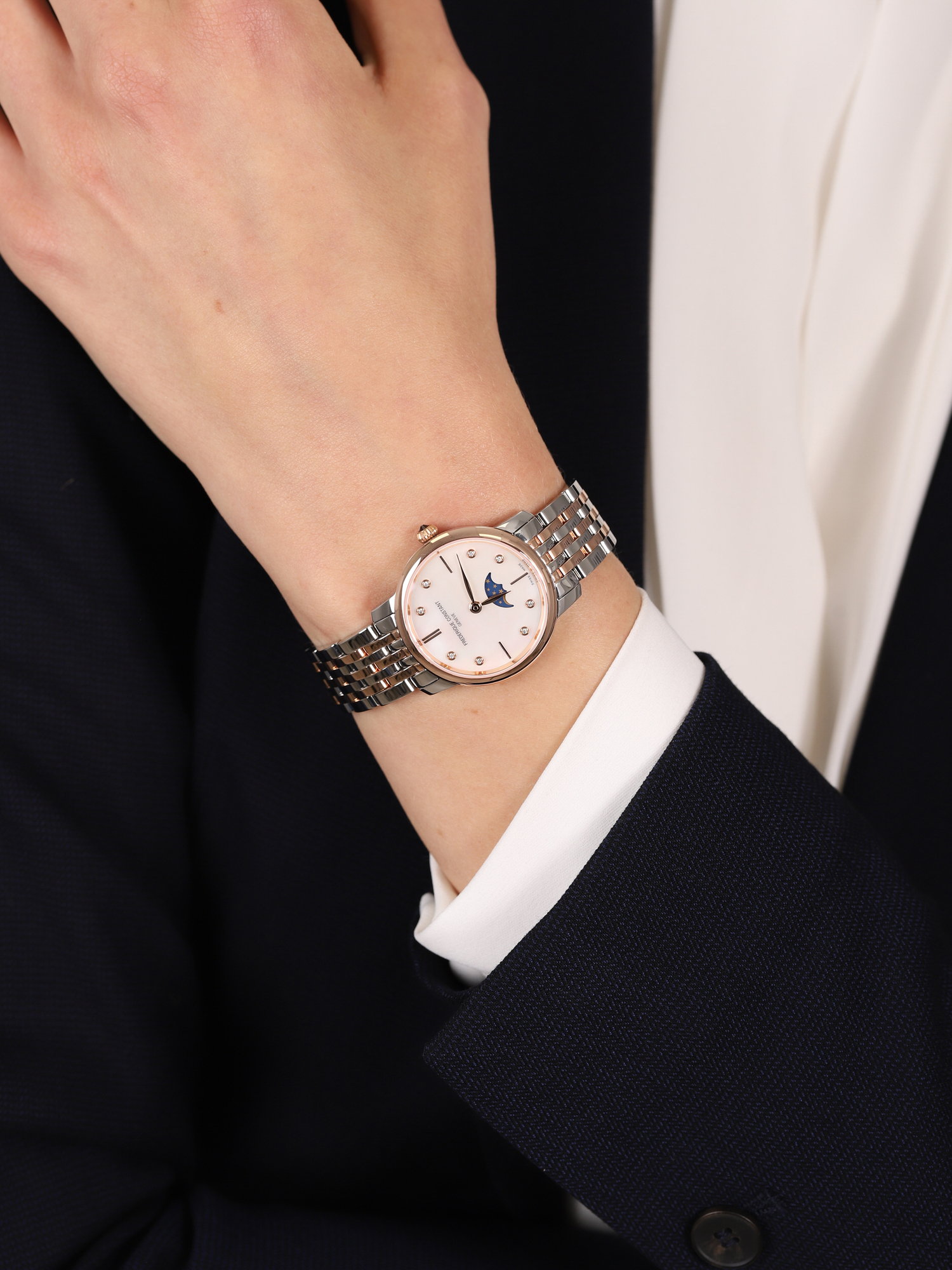 SLIMLINE LADIES MOONPHASE Frederique Constant FC-206MPWD1S2B - hover