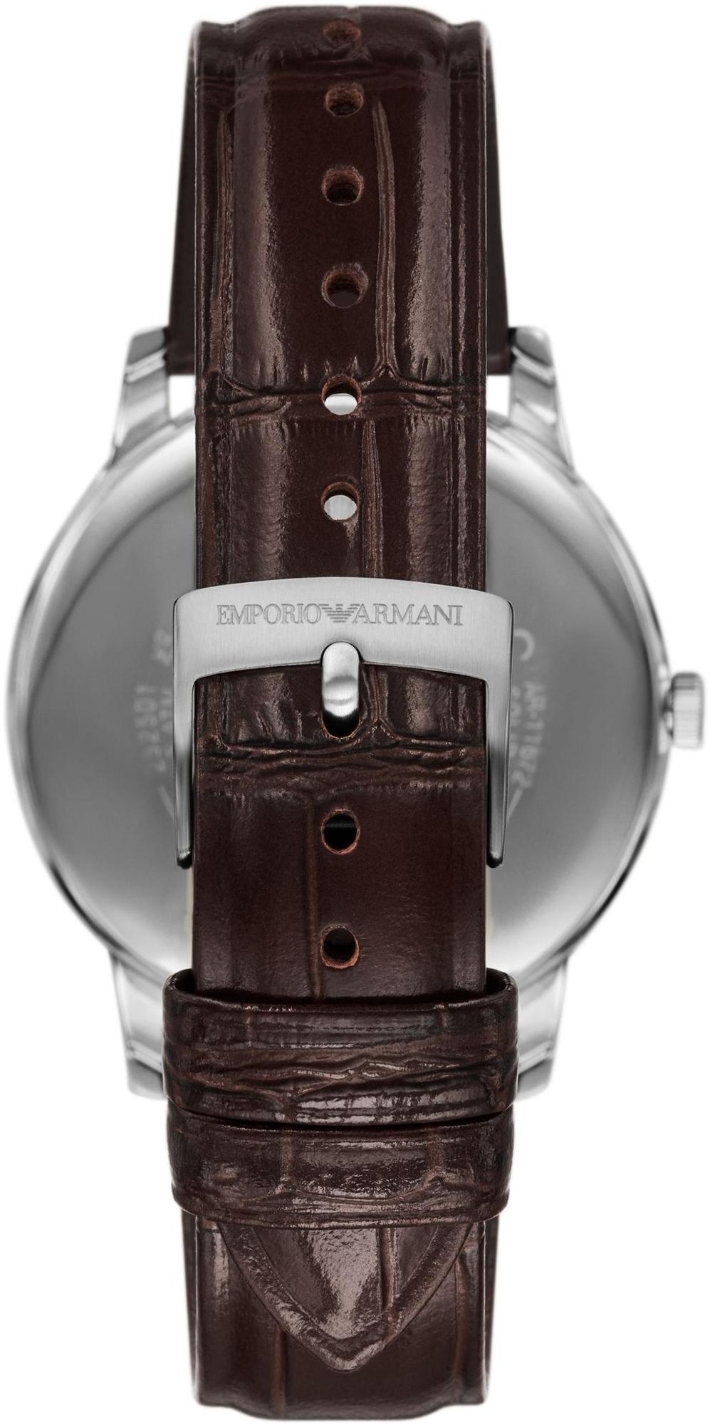 zegarek Emporio Armani AR11672 kwarcowy męski Emporio Armani Three-Hand Date Brown Leather Watch - miniatura 6