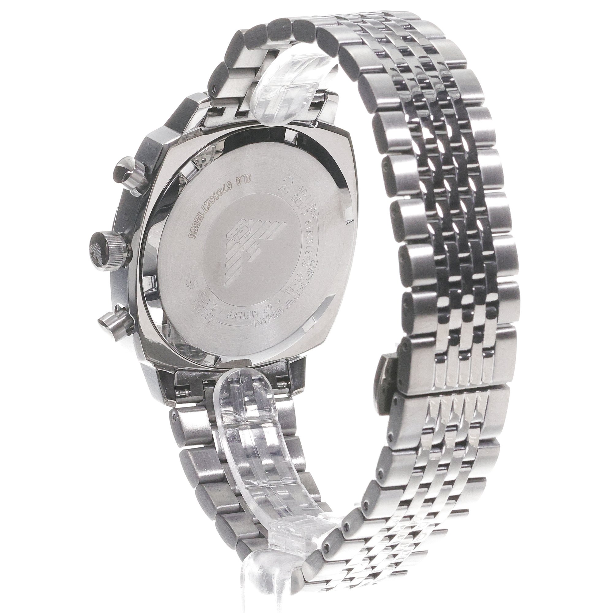 zegarek Emporio Armani AR11689 kwarcowy męski Classics Stainless steel quartz chronograph watch with Cushion Case - miniatura 4