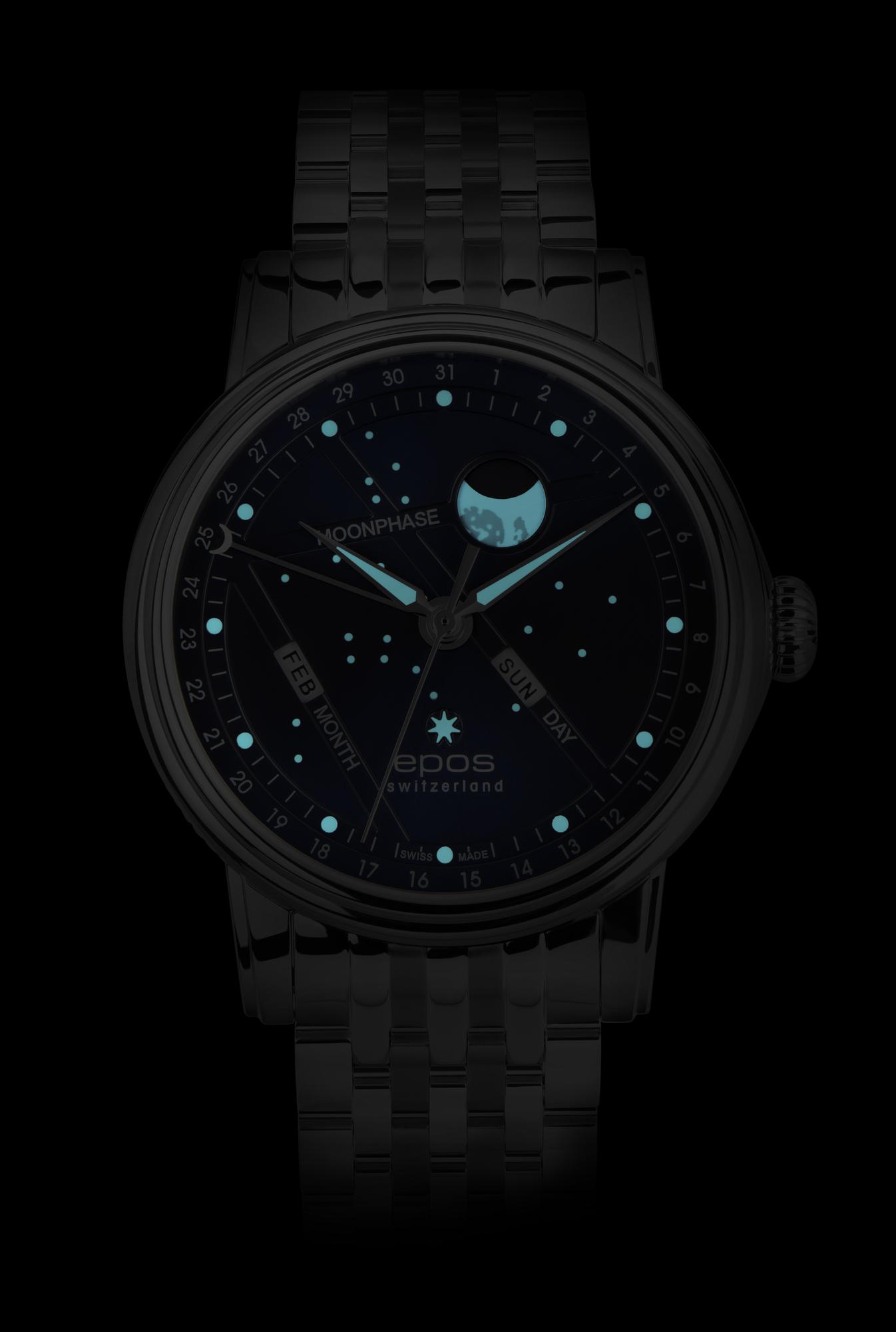 zegarek Epos 3439322201630 srebrny Oeuvre DArt