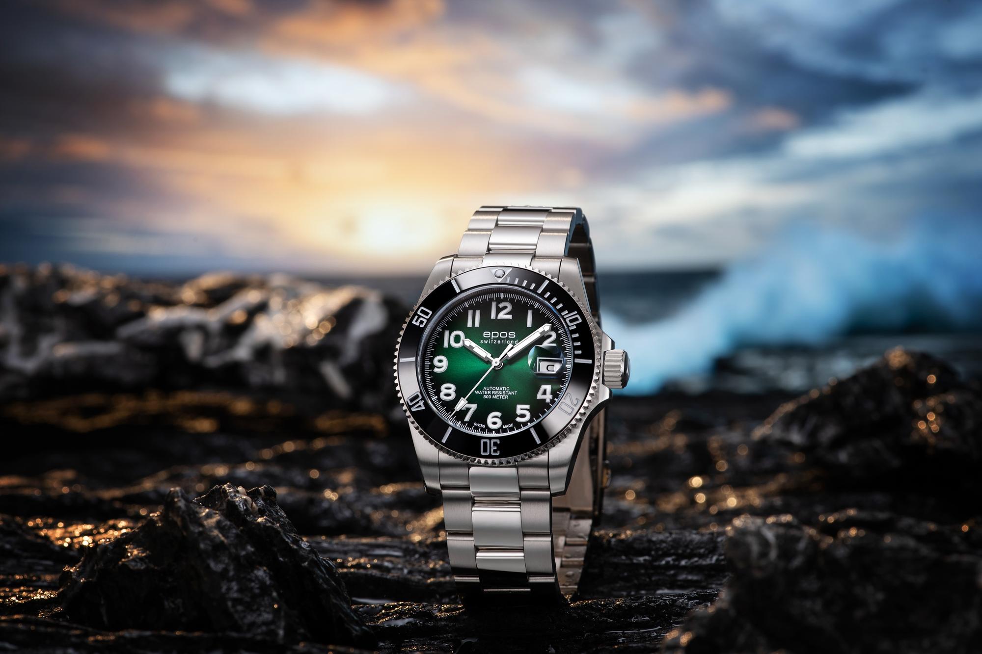zegarek Epos 3504131803390 automatyczny męski Sportive Sportive 3504 Diver Titanium