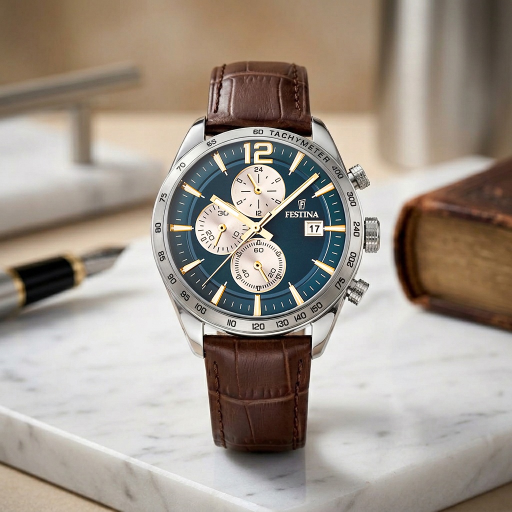 zegarek Festina F16760-7 Classic męski z tachometr Classic - miniatura 3
