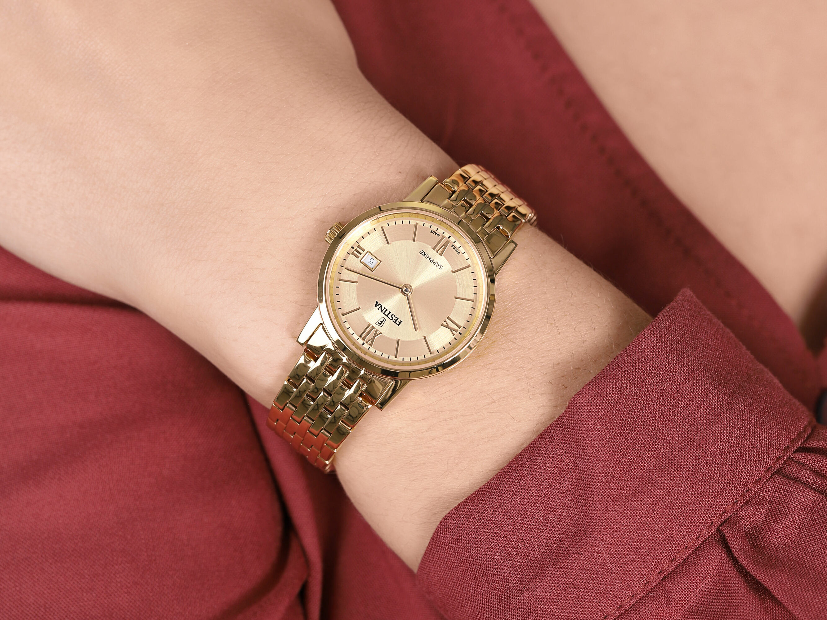 zegarek Festina F20021-2 złoty Classic