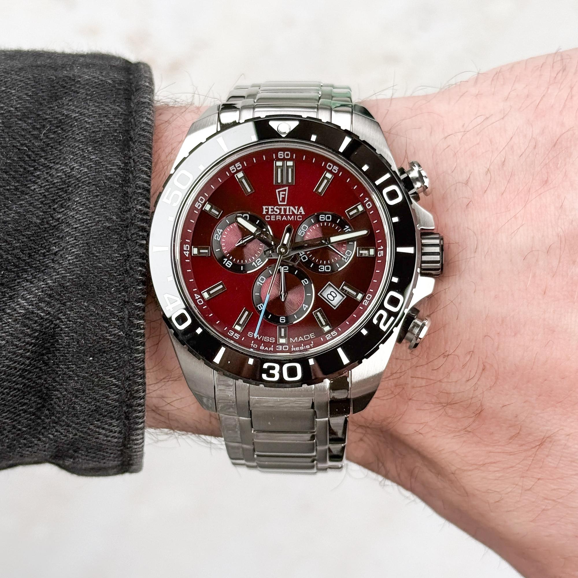 zegarek Festina F20042-5 srebrny Chronograf - miniatura 7