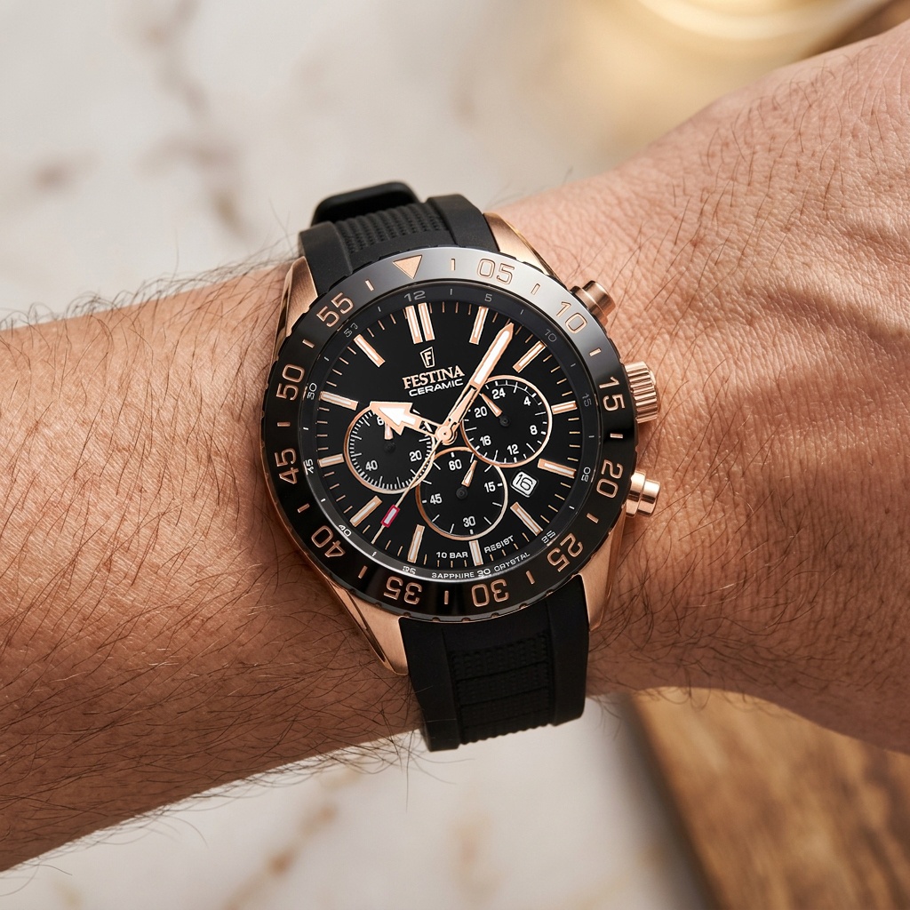zegarek Festina F20516-2 Ceramic męski z chronograf Chronograf
