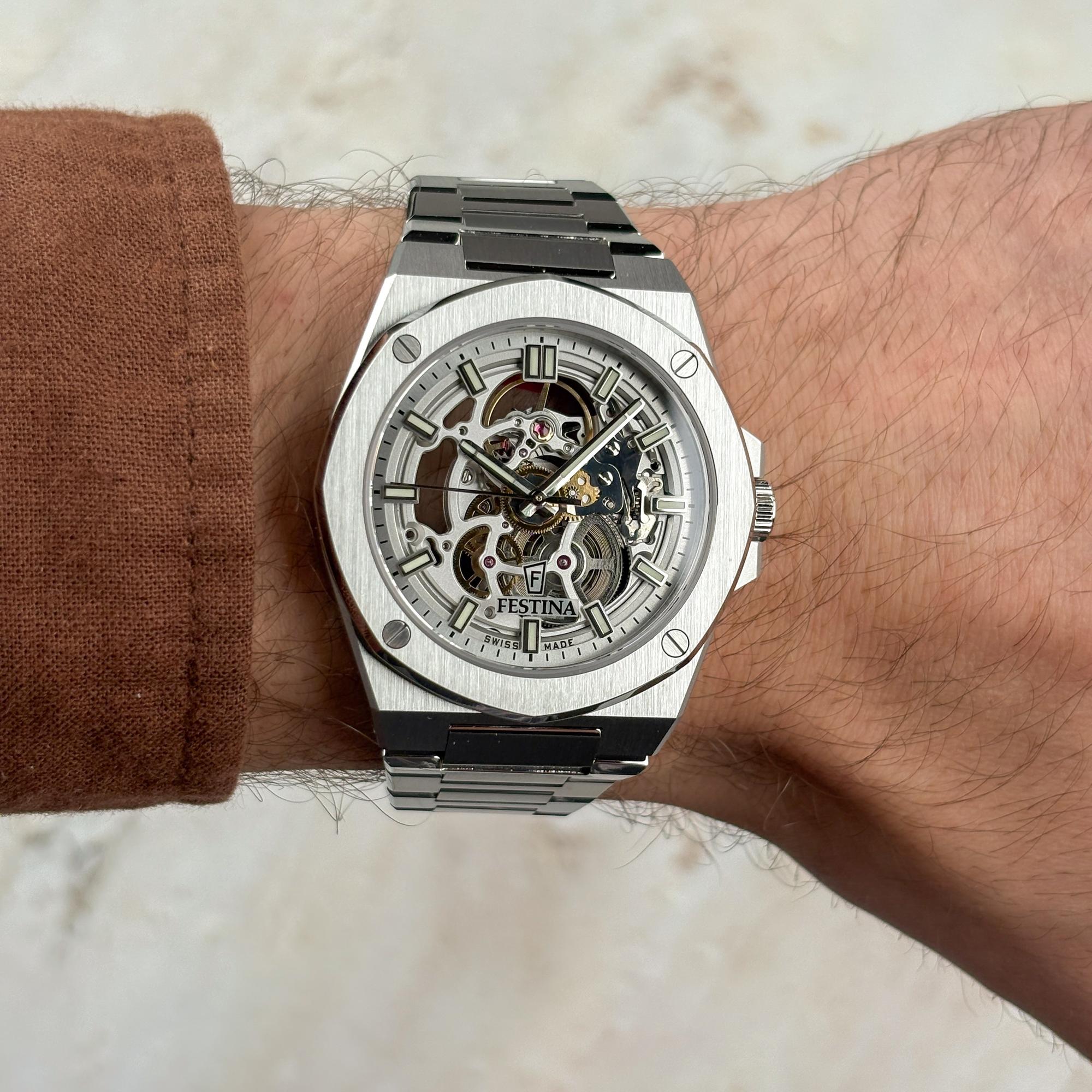 zegarek Festina F22006-1 srebrny Automatic - miniatura 7