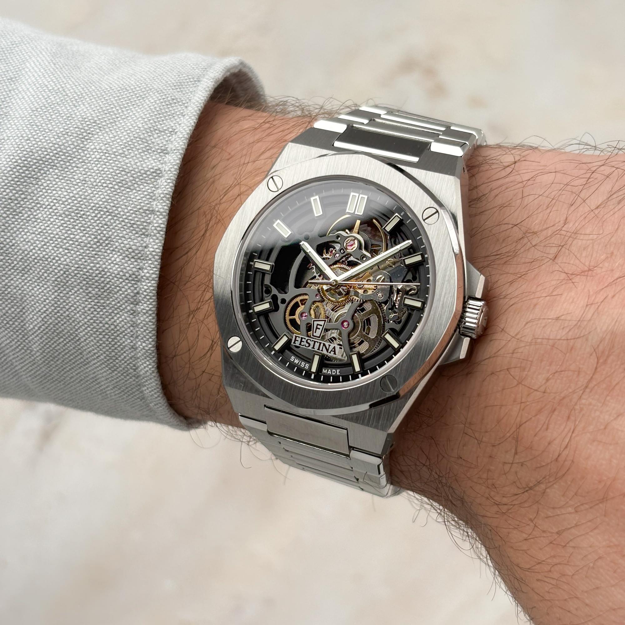 zegarek Festina F22006-4 srebrny Automatic - miniatura 7