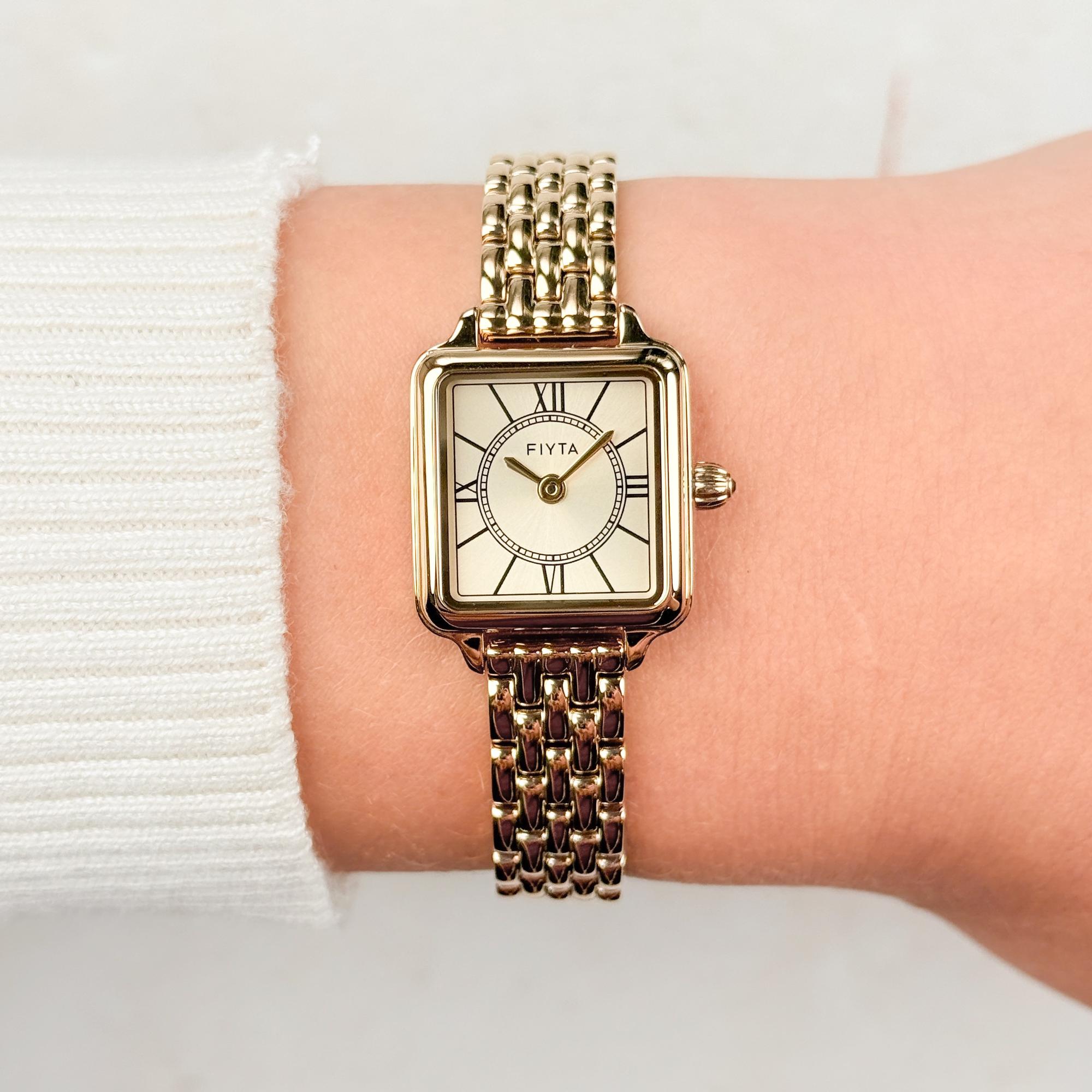 zegarek Fiyta DL865033GGG Fancy Retro Gold Damskie szafirowe - miniatura 11