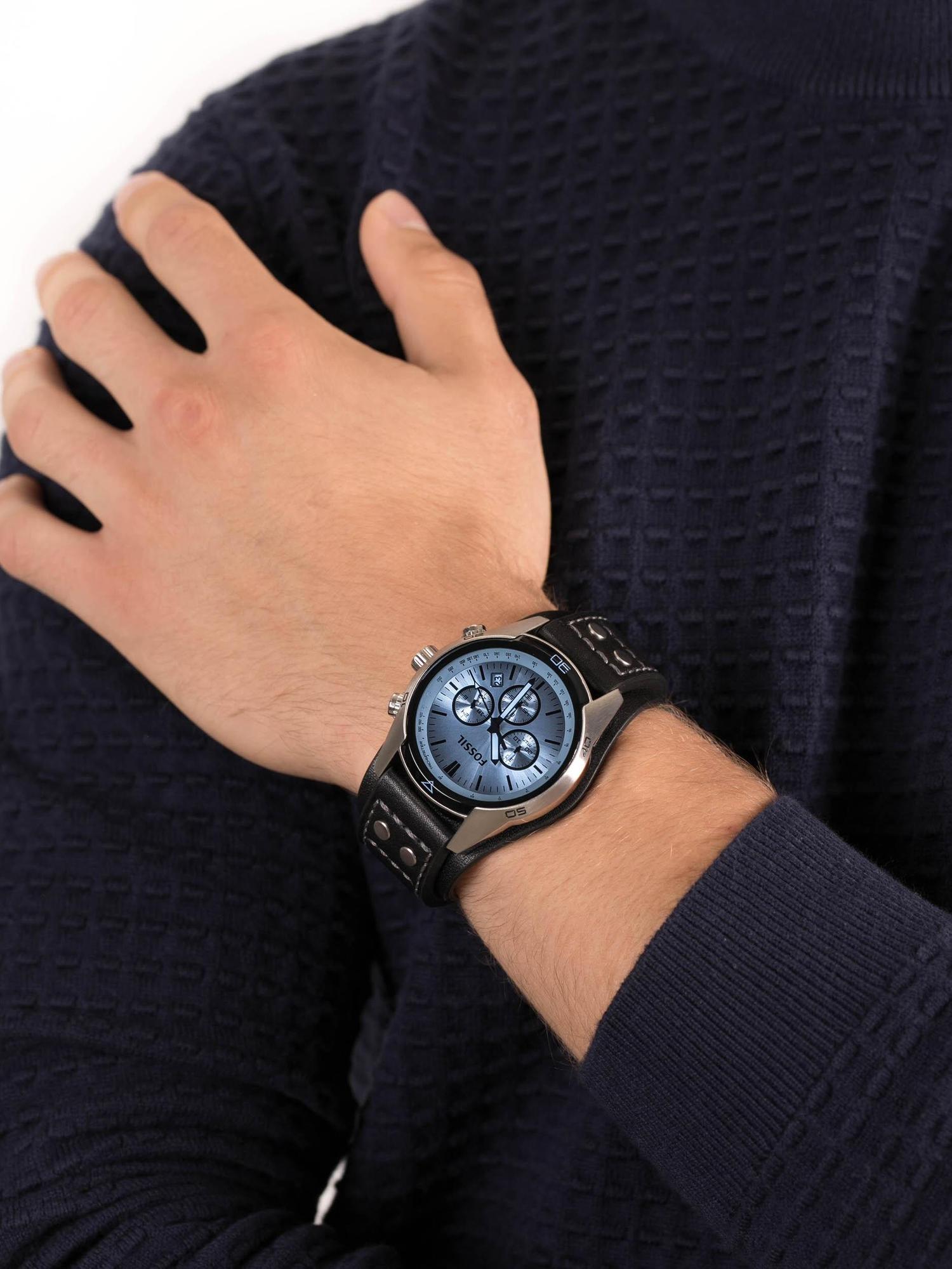 zegarek Fossil CH2564 COACHMAN Black Leather Strap 44mm Sport mineralne