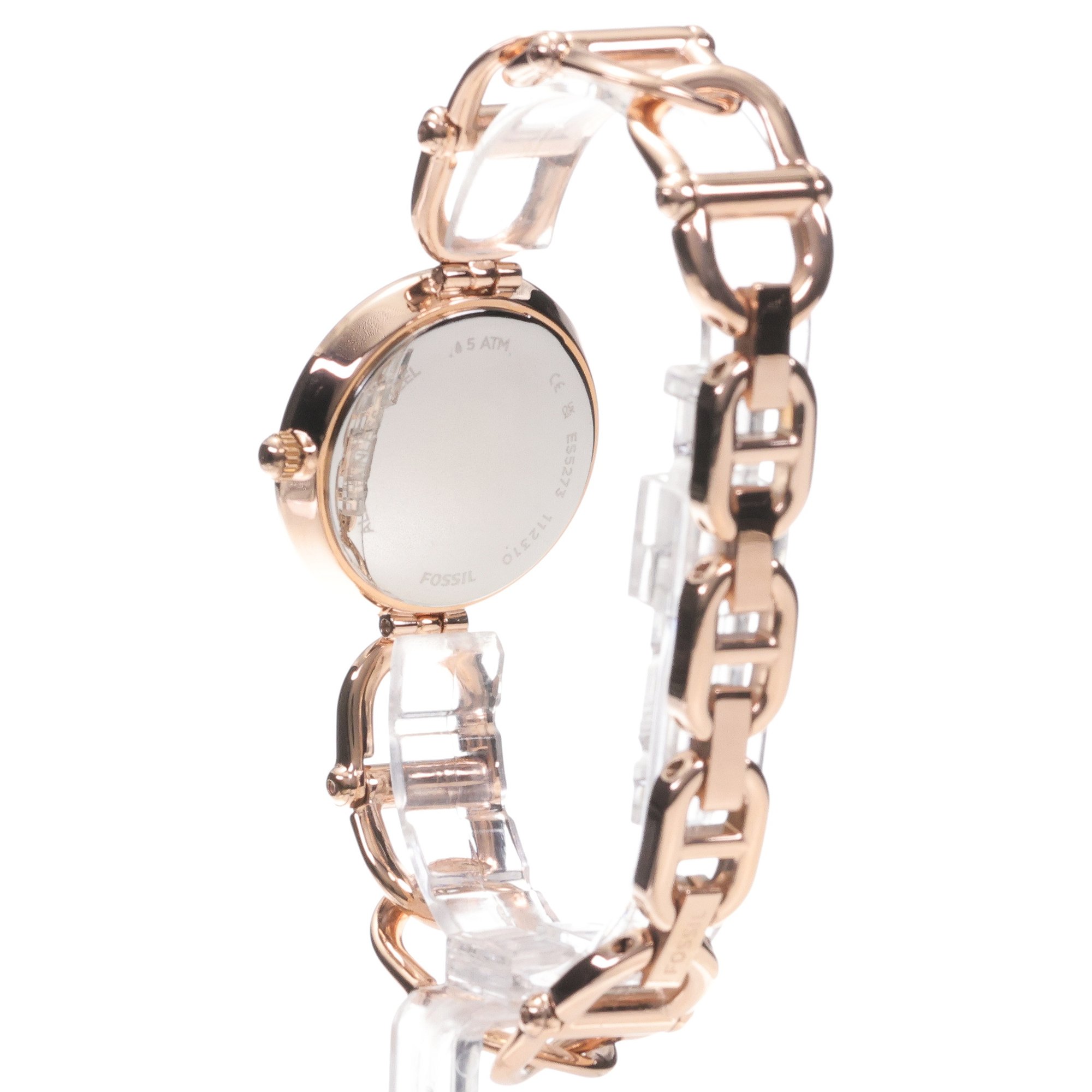 zegarek Fossil ES5273 kwarcowy damski Damskie CARLIE SIGNATURE CHAIN Gold Stainless Steel 30mm - miniatura 4