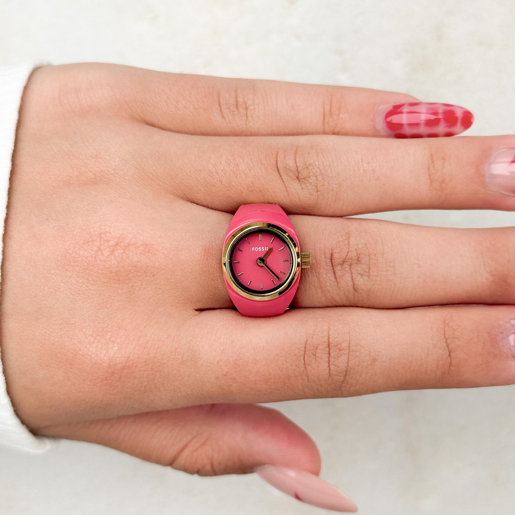 zegarek Fossil ES5414 kwarcowy damski Fossil Watch Ring Two-Hand Pink Stainless Steel - miniatura 5