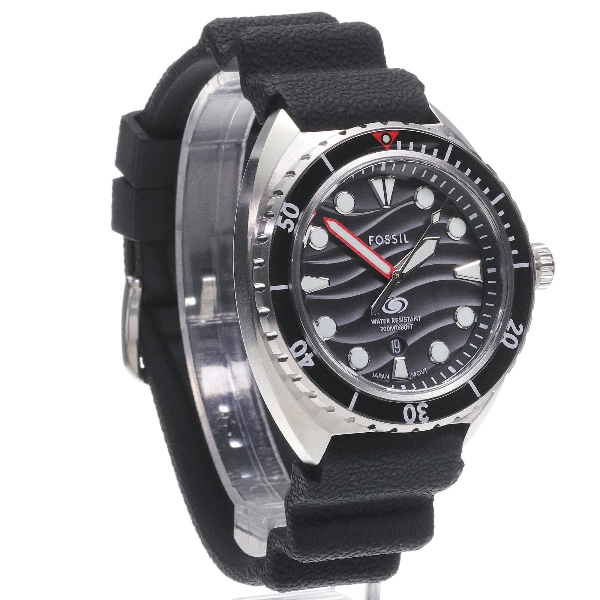 zegarek Fossil FS6062 kwarcowy męski Męskie BREAKER Black Silicone Strap 42mm