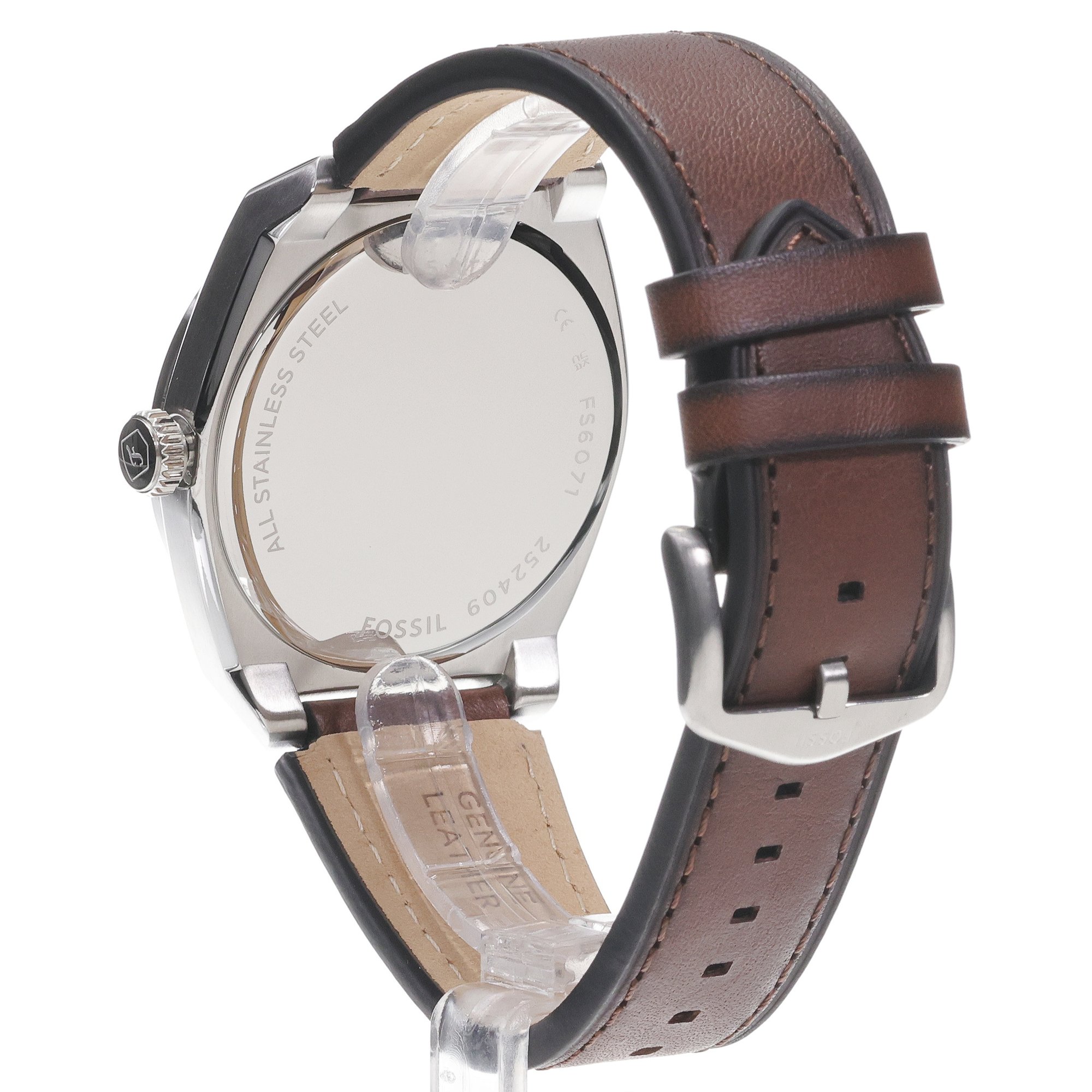 zegarek Fossil FS6071 kwarcowy męski Męskie EVERETT Brown Leather Strap 42mm - miniatura 4