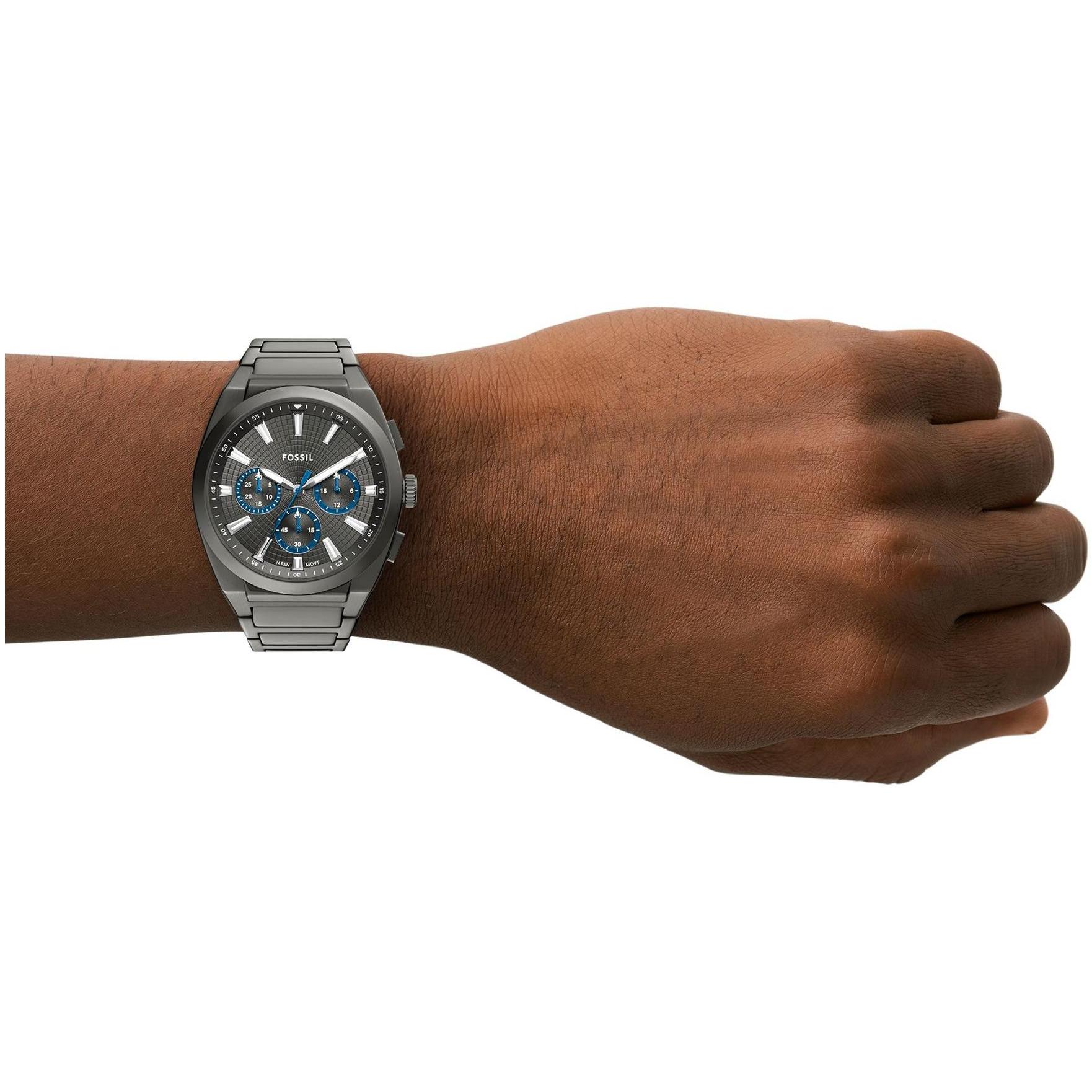 zegarek Fossil FS6107 Everett Chronograph Grey Stainless Steel 44mm Everett mineralne