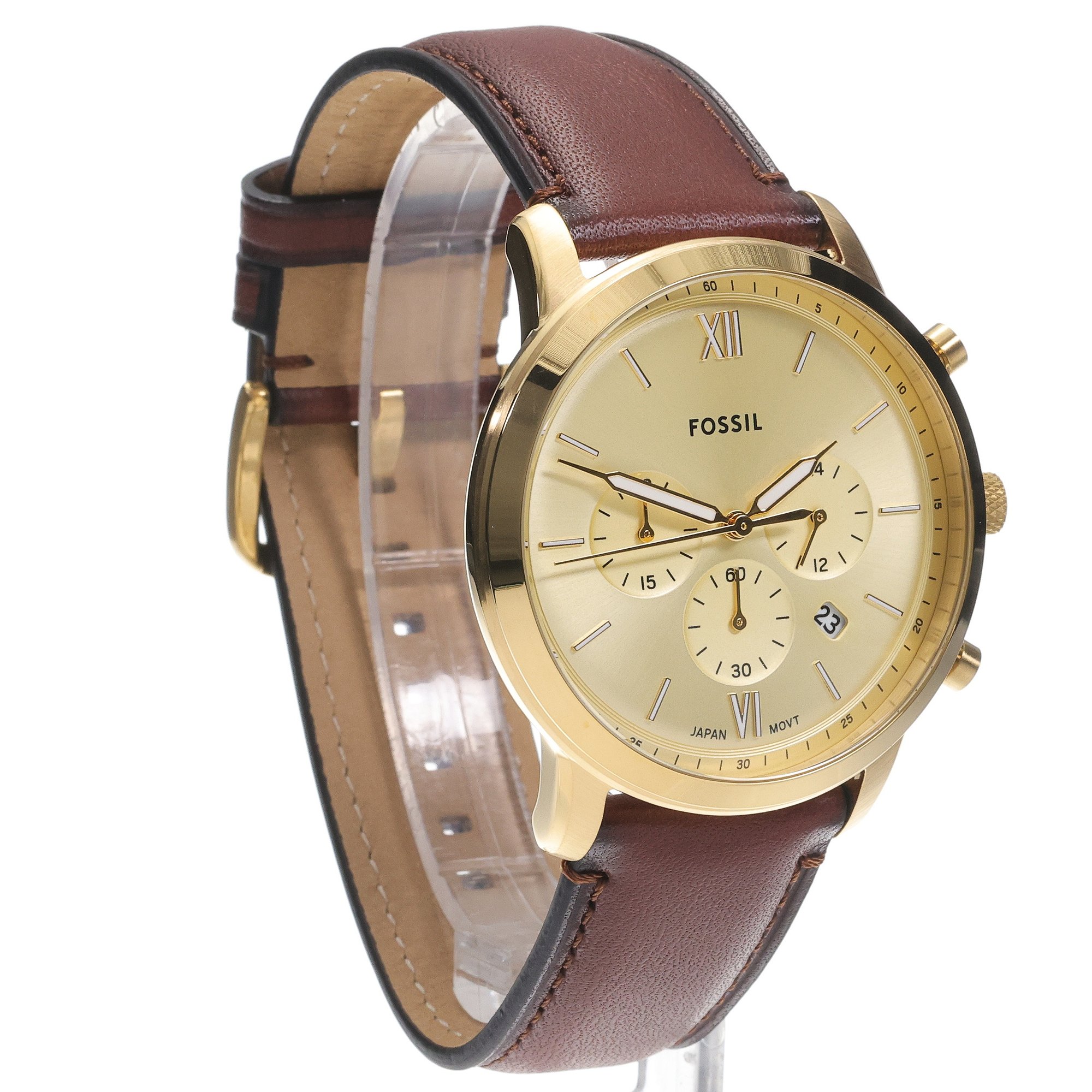 zegarek Fossil FS6113 kwarcowy męski Neutra Neutra Chronograph Brown Leather Strap 44mm
