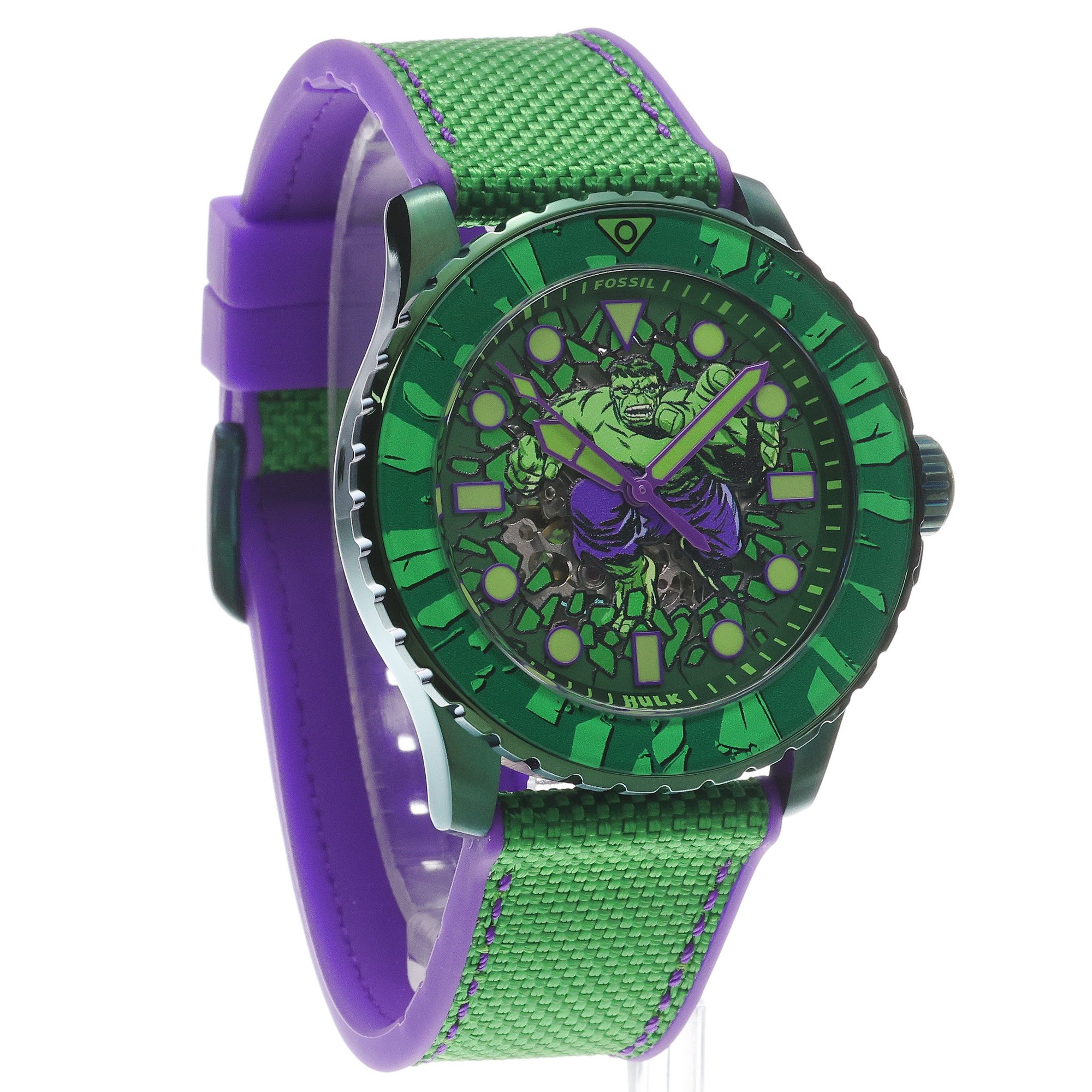 zegarek Fossil LE1246SET Marvel x Fossil Limited-Edition Incredible Hulk Automatic Fossil mineralne