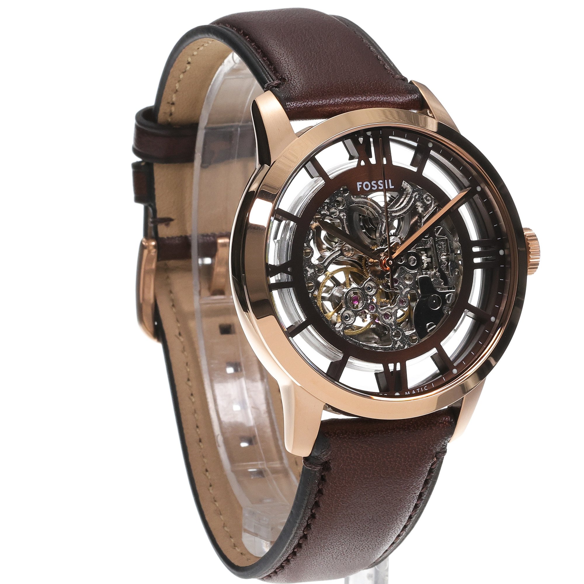 zegarek Fossil ME3259 automatyczny męski Townsman TOWNSMAN AUTOMATIC Brown Leather Strap 44mm - miniatura 3