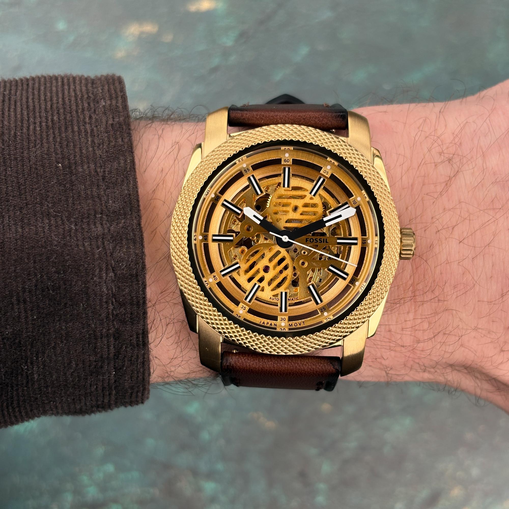 zegarek Fossil ME3278 MACHINE AUTOMATIC LITEHIDE LEATHER Męskie mineralne