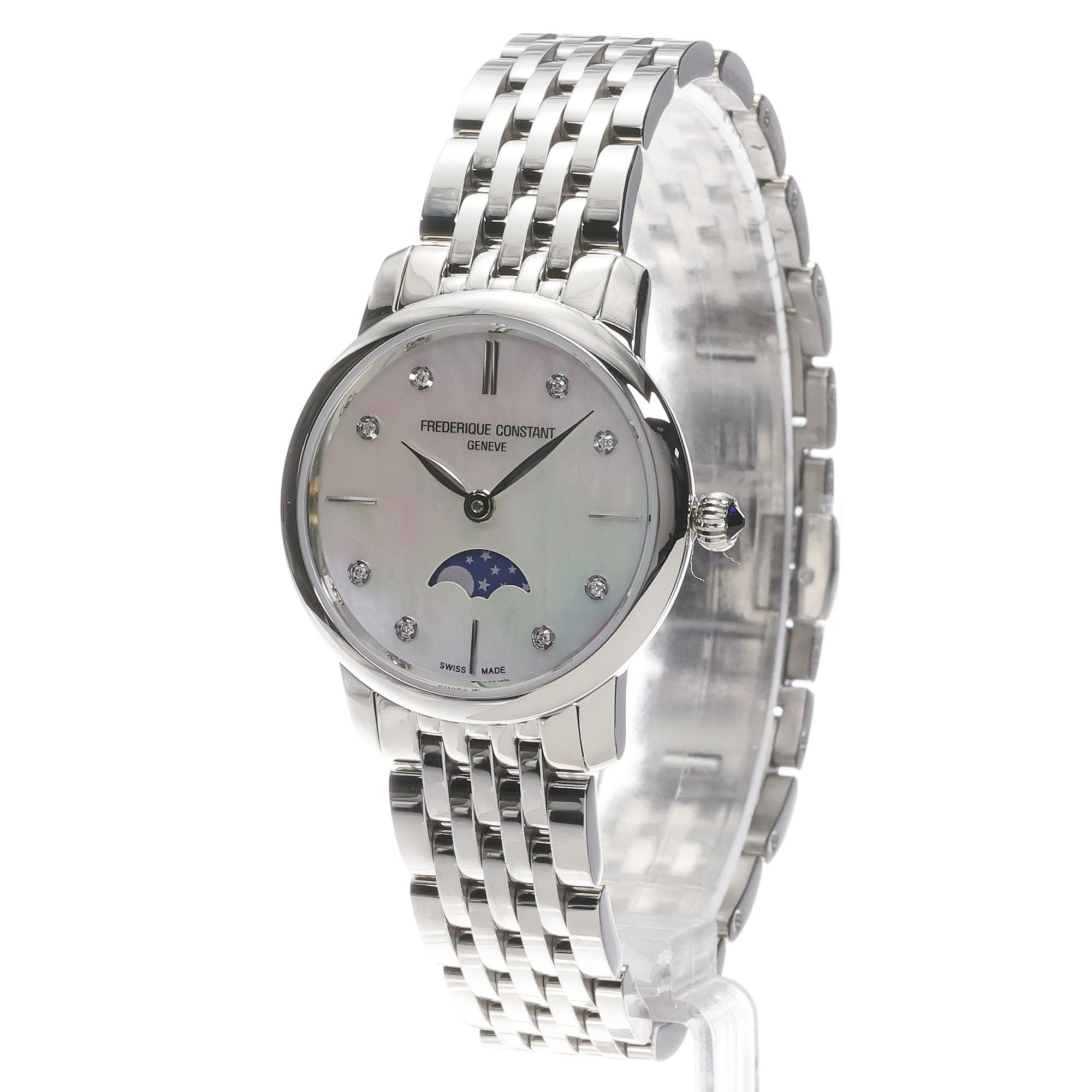 zegarek Frederique Constant FC-206MPWD1S6B kwarcowy damski Slimline SLIMLINE LADIES MOONPHASE - miniatura 2