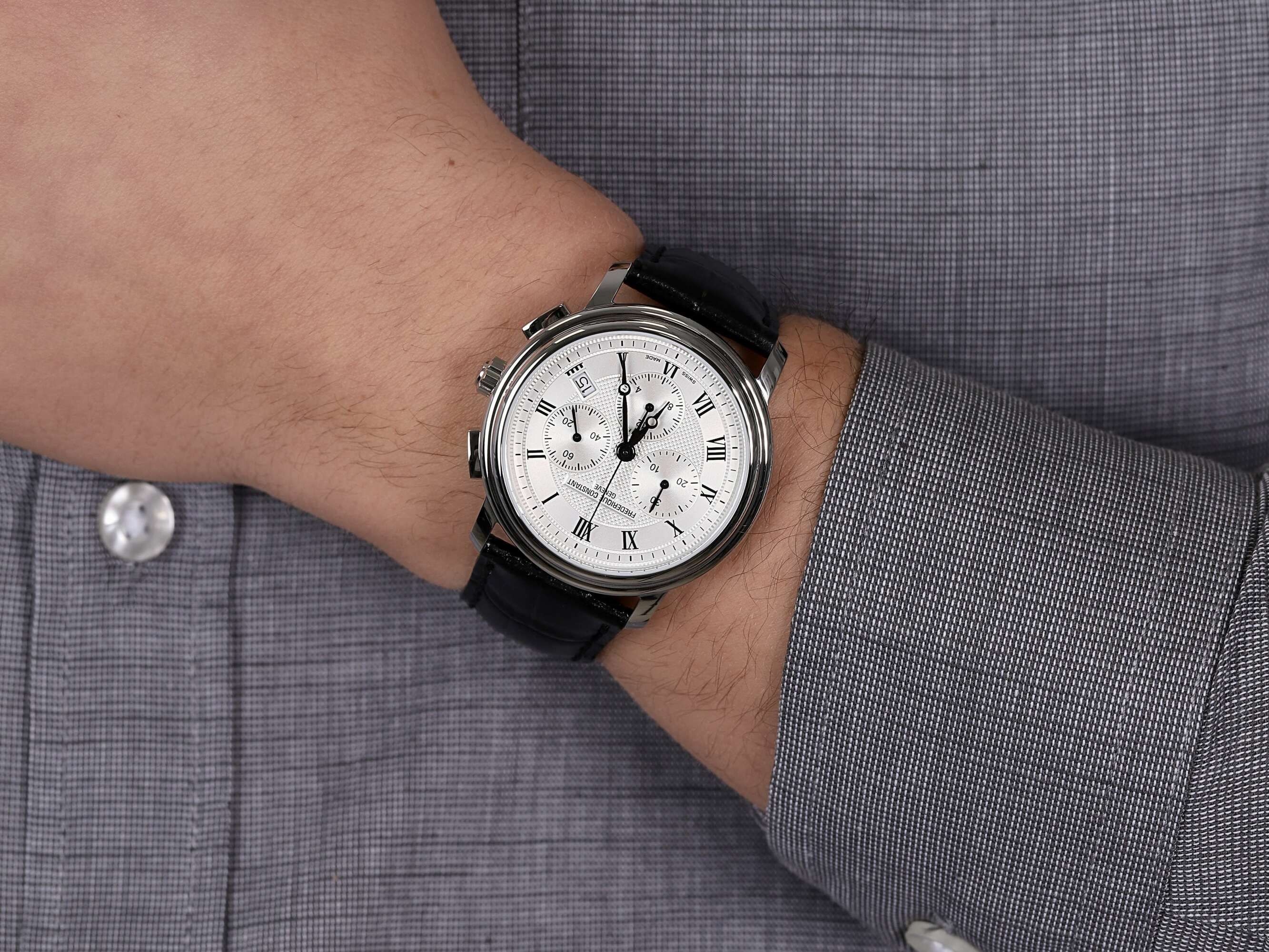 zegarek Frederique Constant FC-292MC4P6 CLASSICS QUARTZ CHRONOGRAPH męski z chronograf Classics