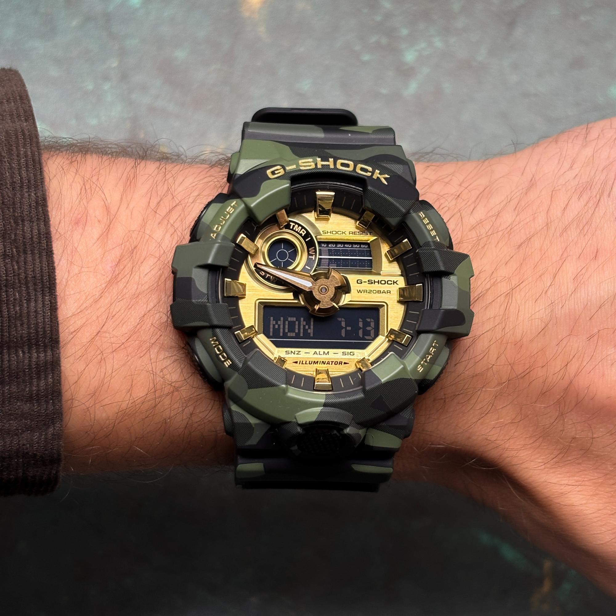 zegarek G-SHOCK GA-700CMG-3AER G-Shock Bold Camo Series - Camo And Gold G-SHOCK Original mineralne - miniatura 10