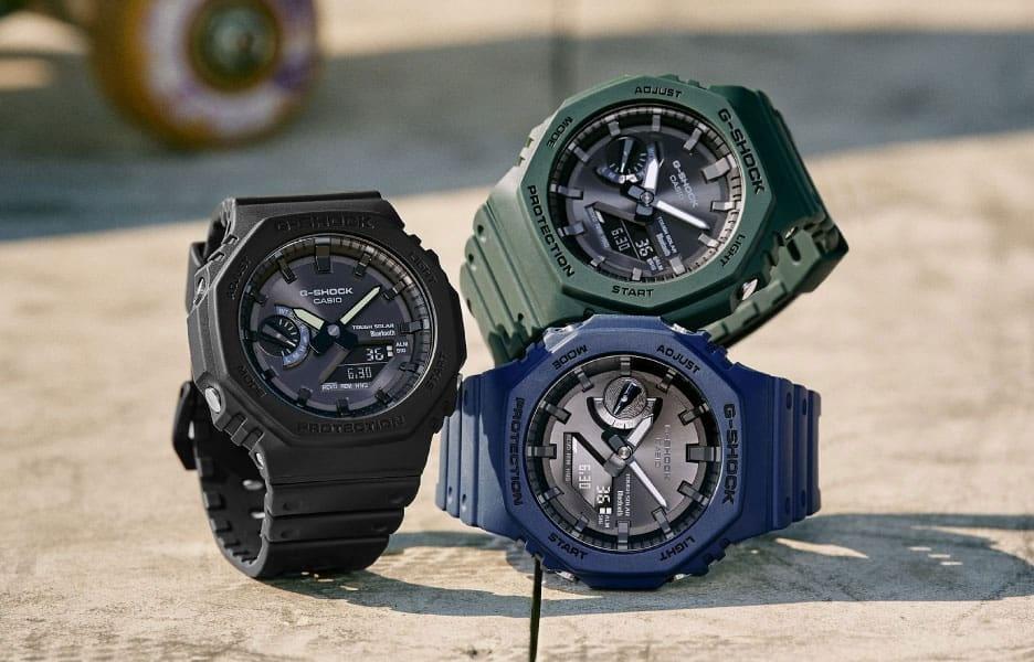 zegarek G-SHOCK GA-B2100-2AER Octagon Blue CasiOak Solar Bluetooth Carbon Core Guard G-SHOCK Original mineralne - miniatura 11