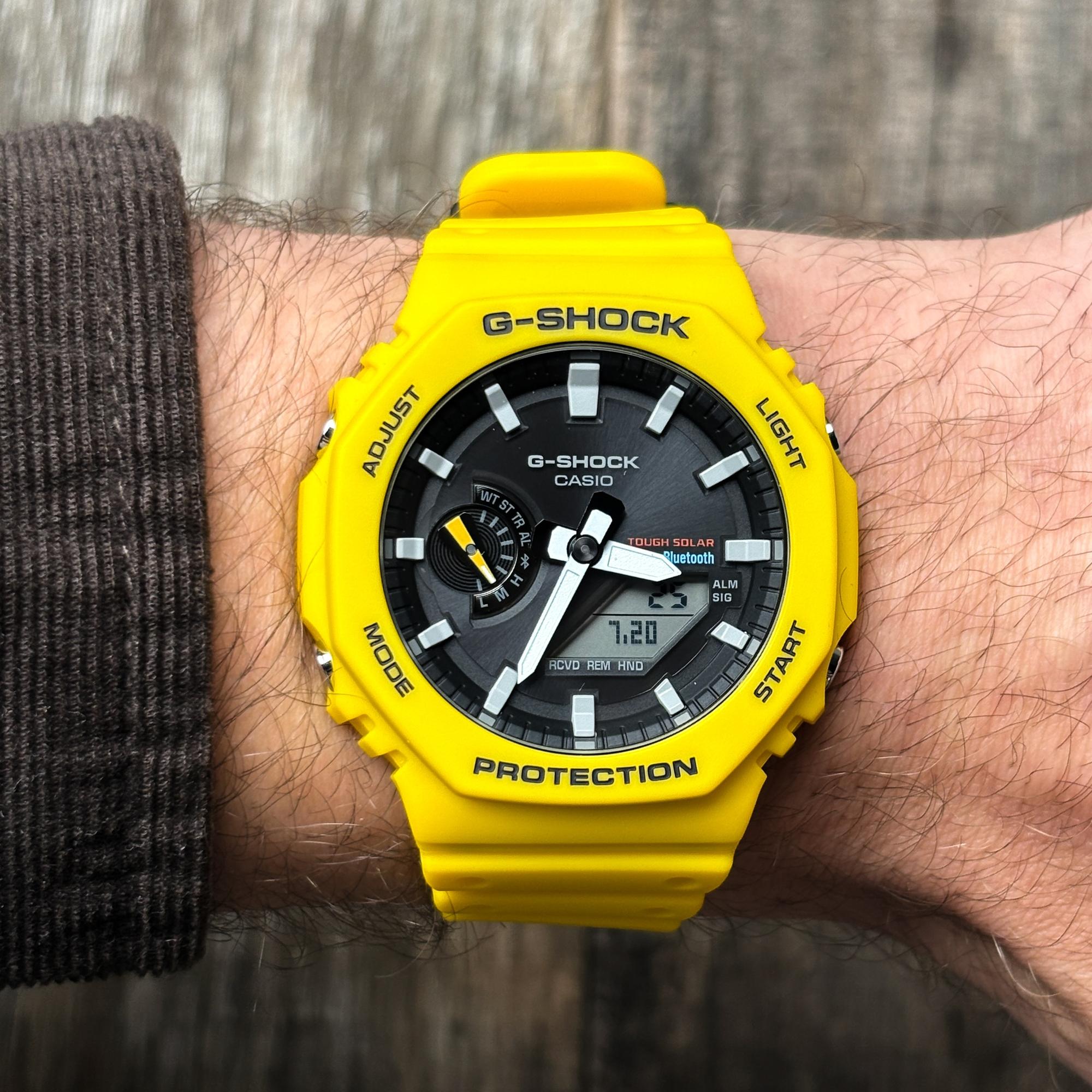 zegarek G-SHOCK GA-B2100C-9AER Octagon Yellow CasiOak Solar Bluetooth Carbon Core Guard G-SHOCK Original mineralne - miniatura 11