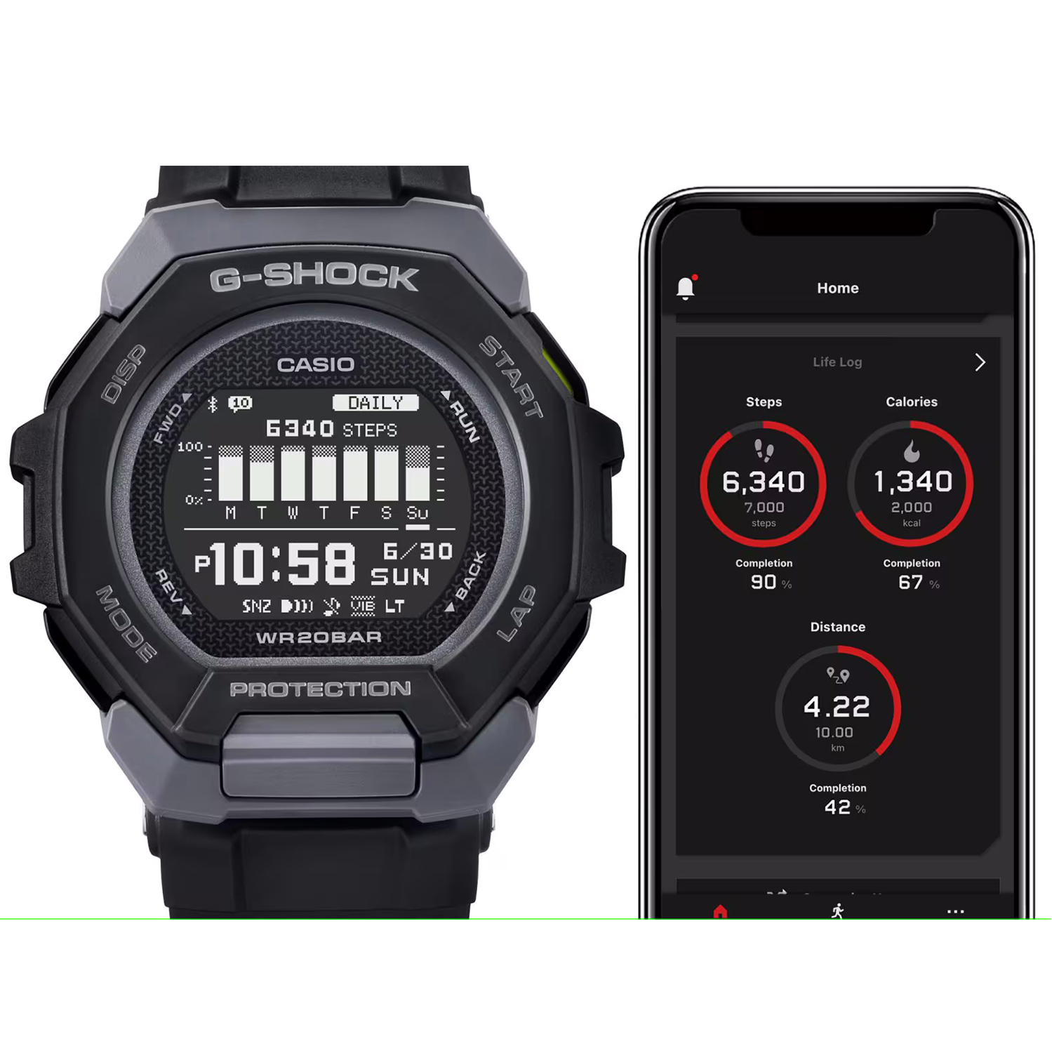 zegarek G-SHOCK GBD-300-1ER G-SHOCK G-SQUAD mineralne