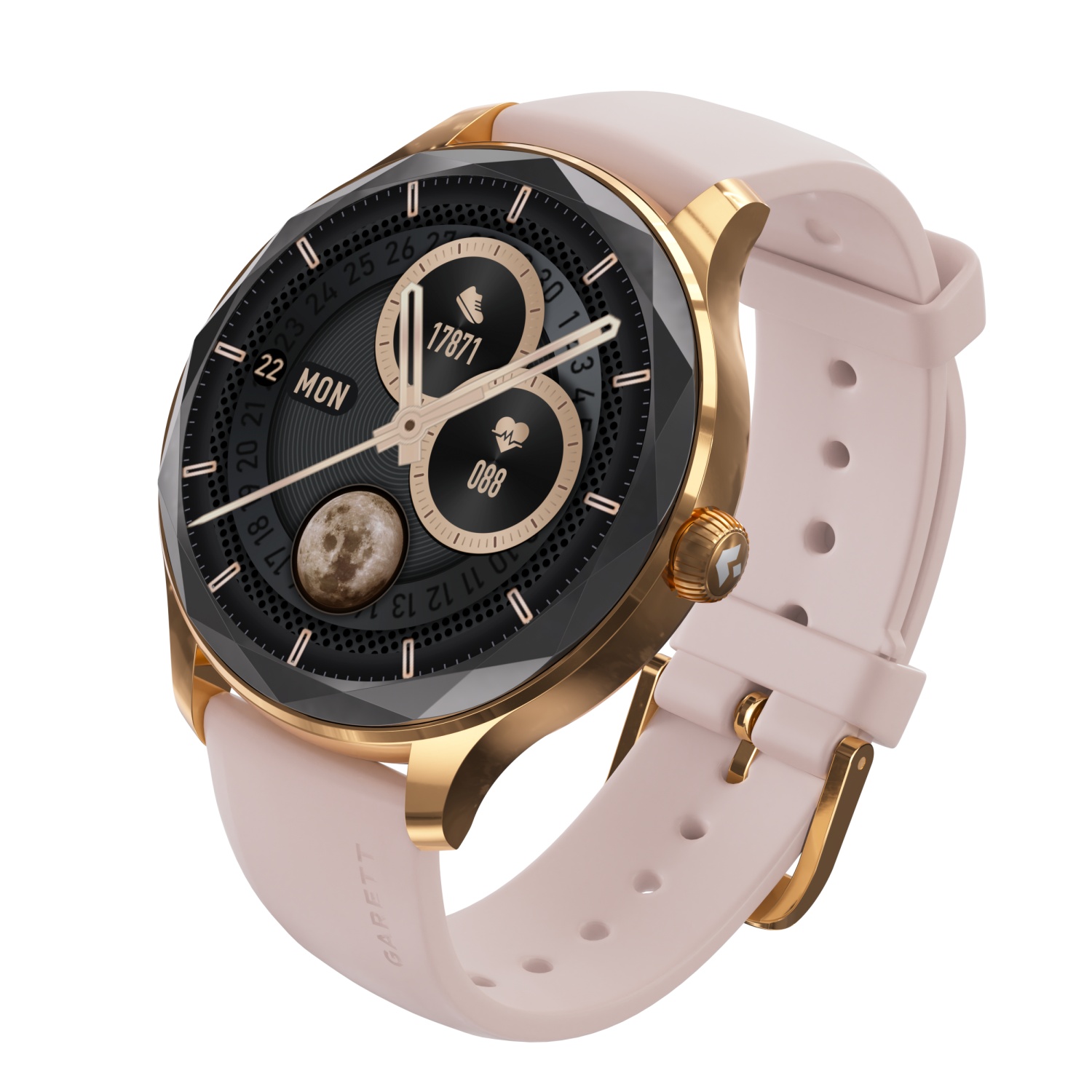 zegarek Garett 5904238486115 różowe złoto Smartwatch
