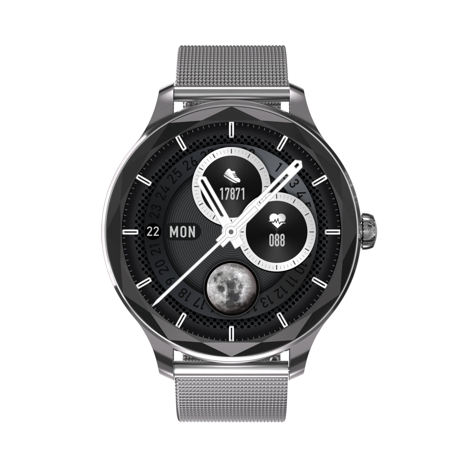 zegarek Garett 5904238486122 Smartwatch Garett Viva Srebrny Stalowy + Pasek Smartwatch z tworzywa sztucznego