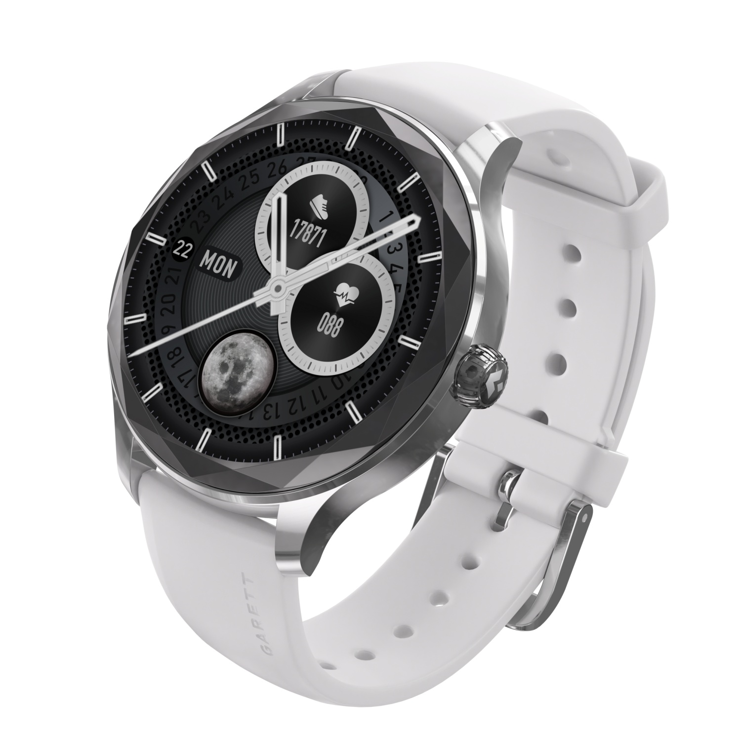 zegarek Garett 5904238486122 srebrny Smartwatch